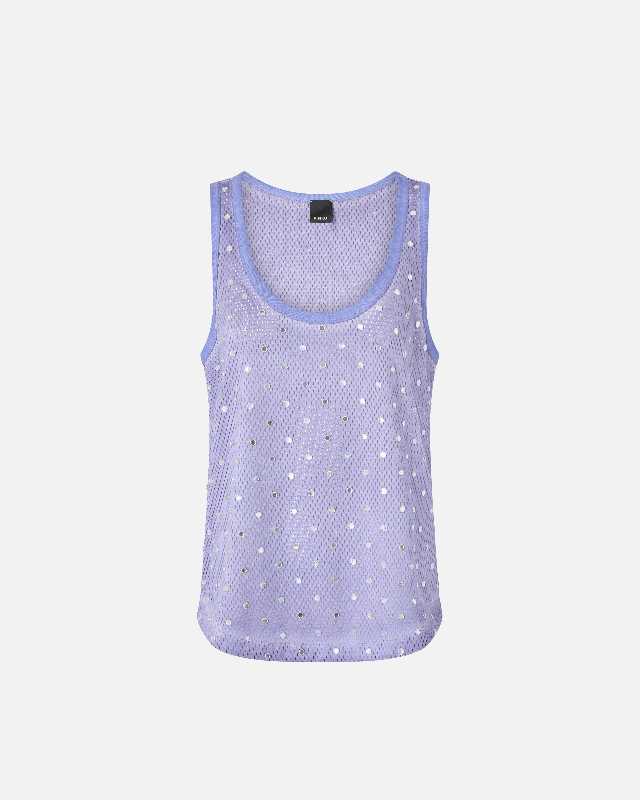 Débardeur en maille filet à sequins miroirs PINKO Violet