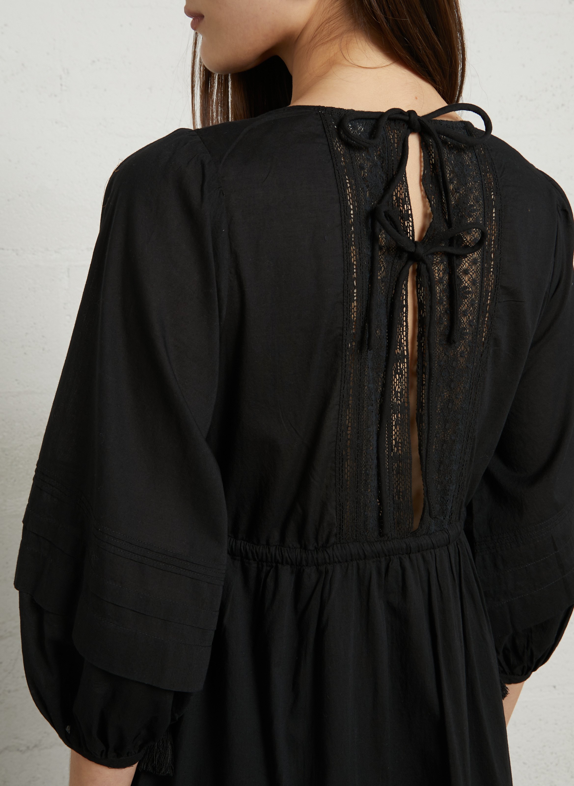 Robe longue ample en coton bio LOUISE MISHA Noir