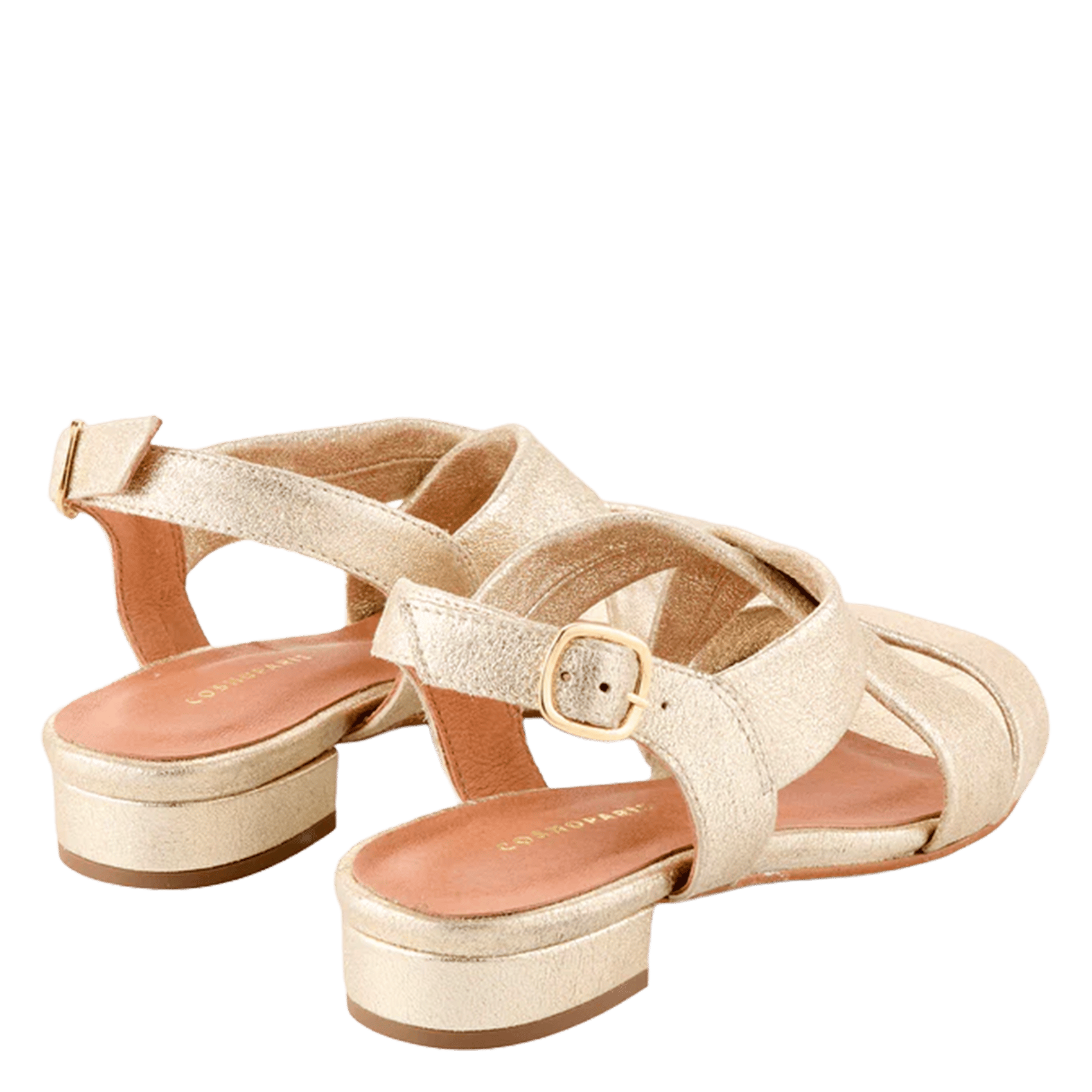 Platte sandalen van glinsterend leer COSMOPARIS Goudkleurig