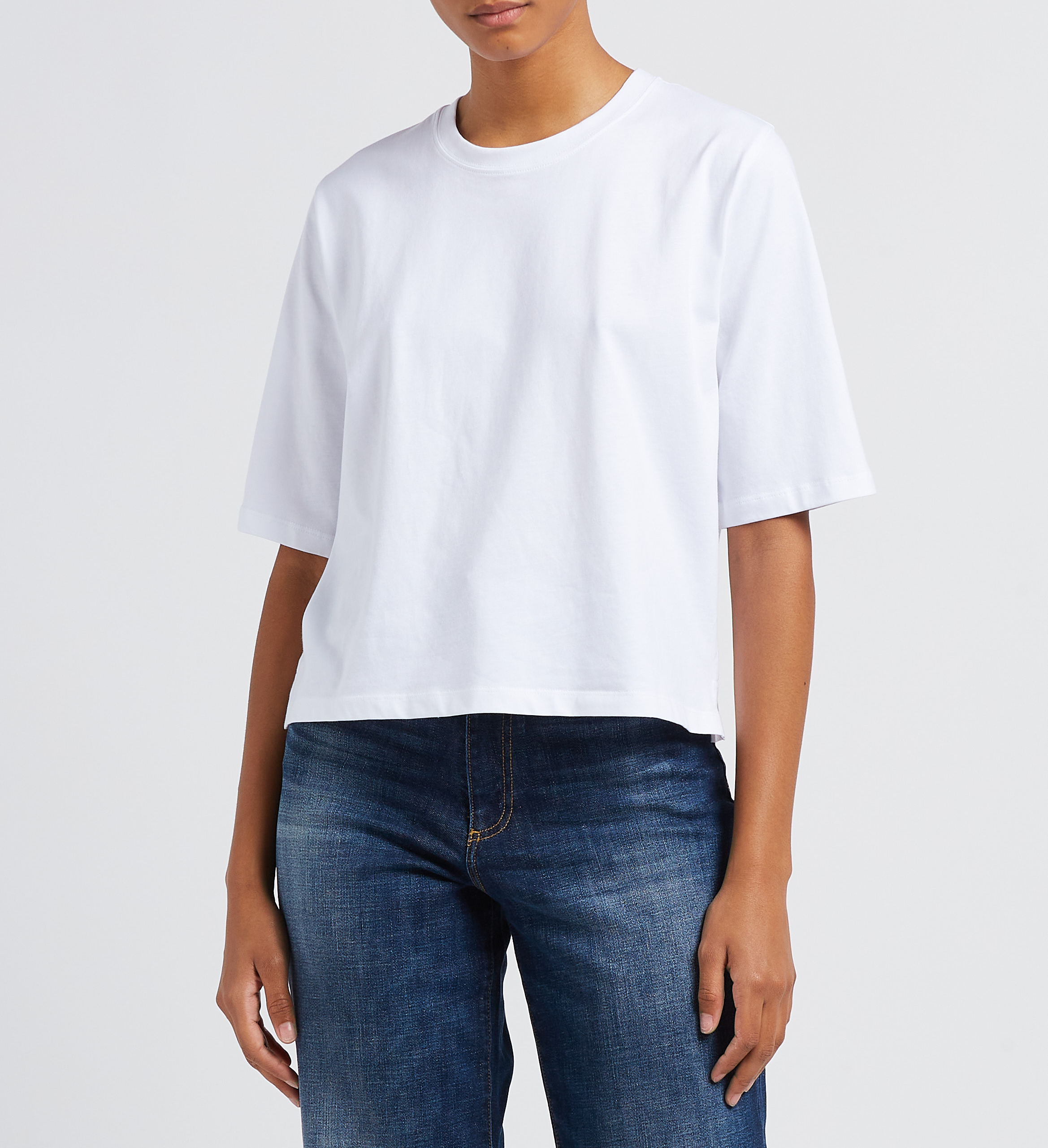 Loose-fit round-neck cotton T-shirt SESSUN White