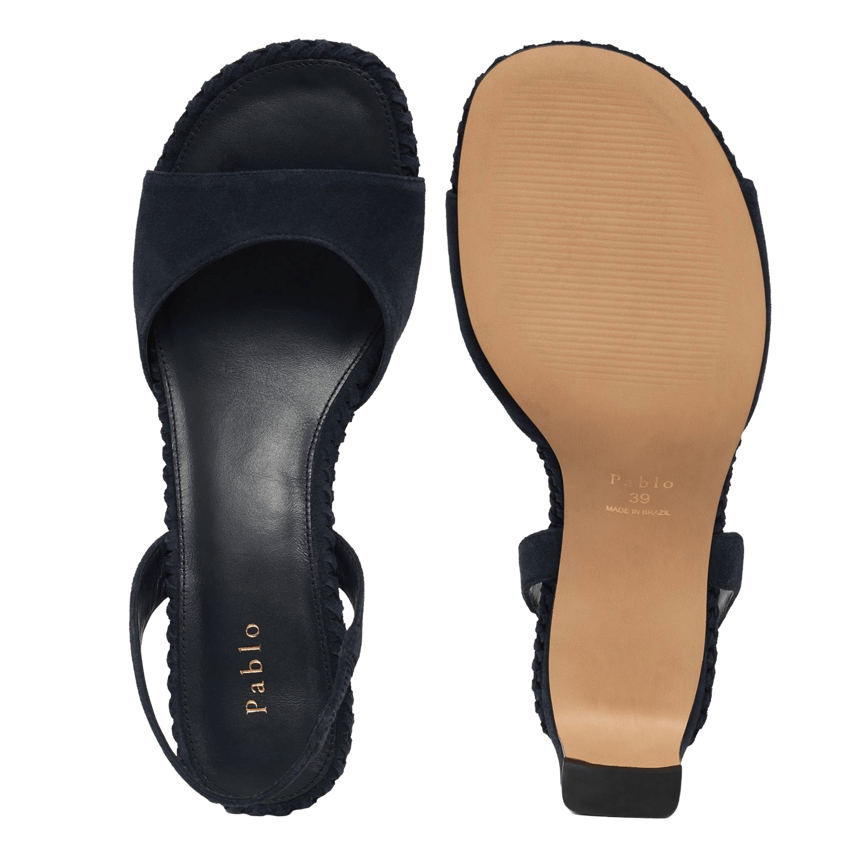 Sandales à talons en cuir velours PABLO Bleu