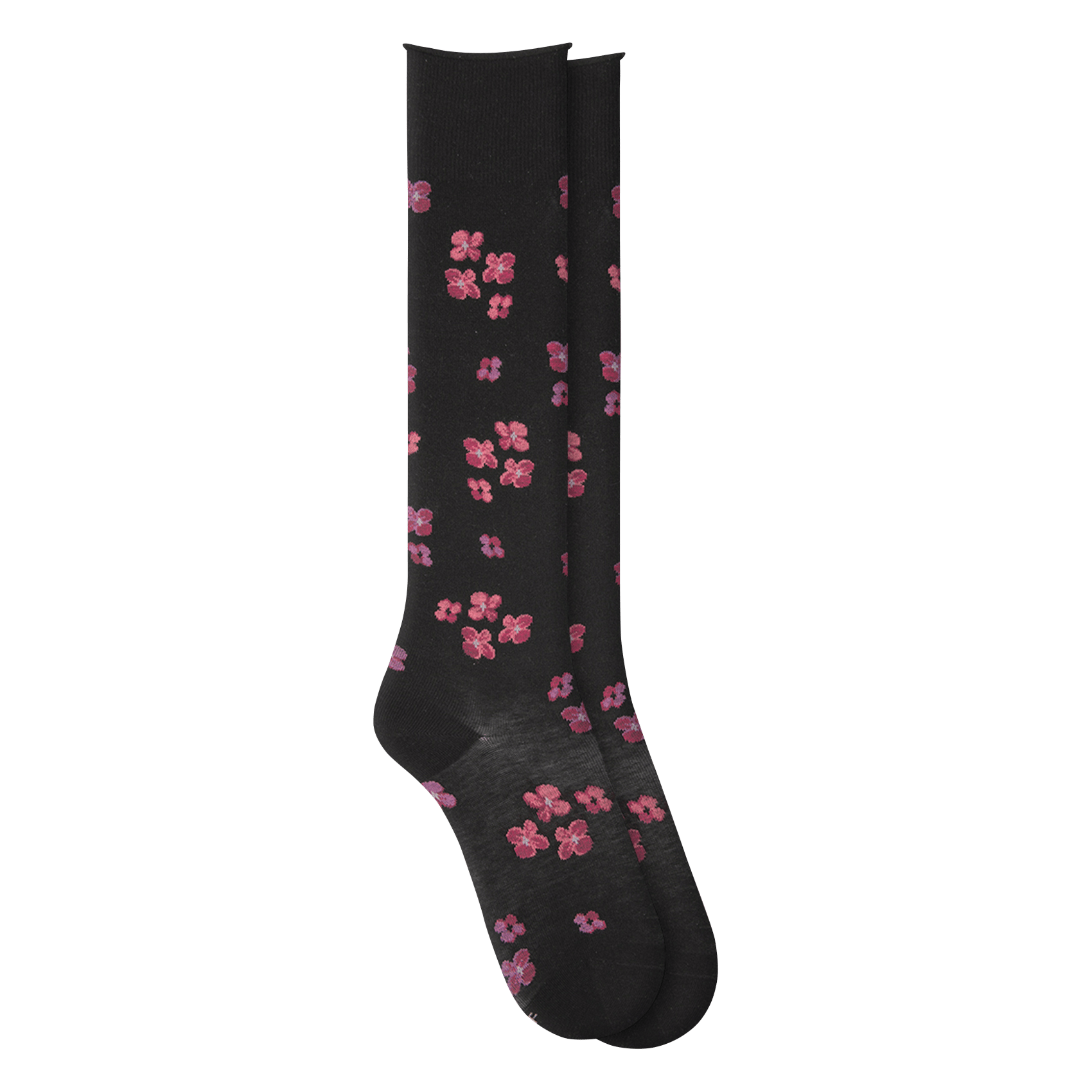 Mi-bas imprimé floral en coton mélangé BLEUFORET