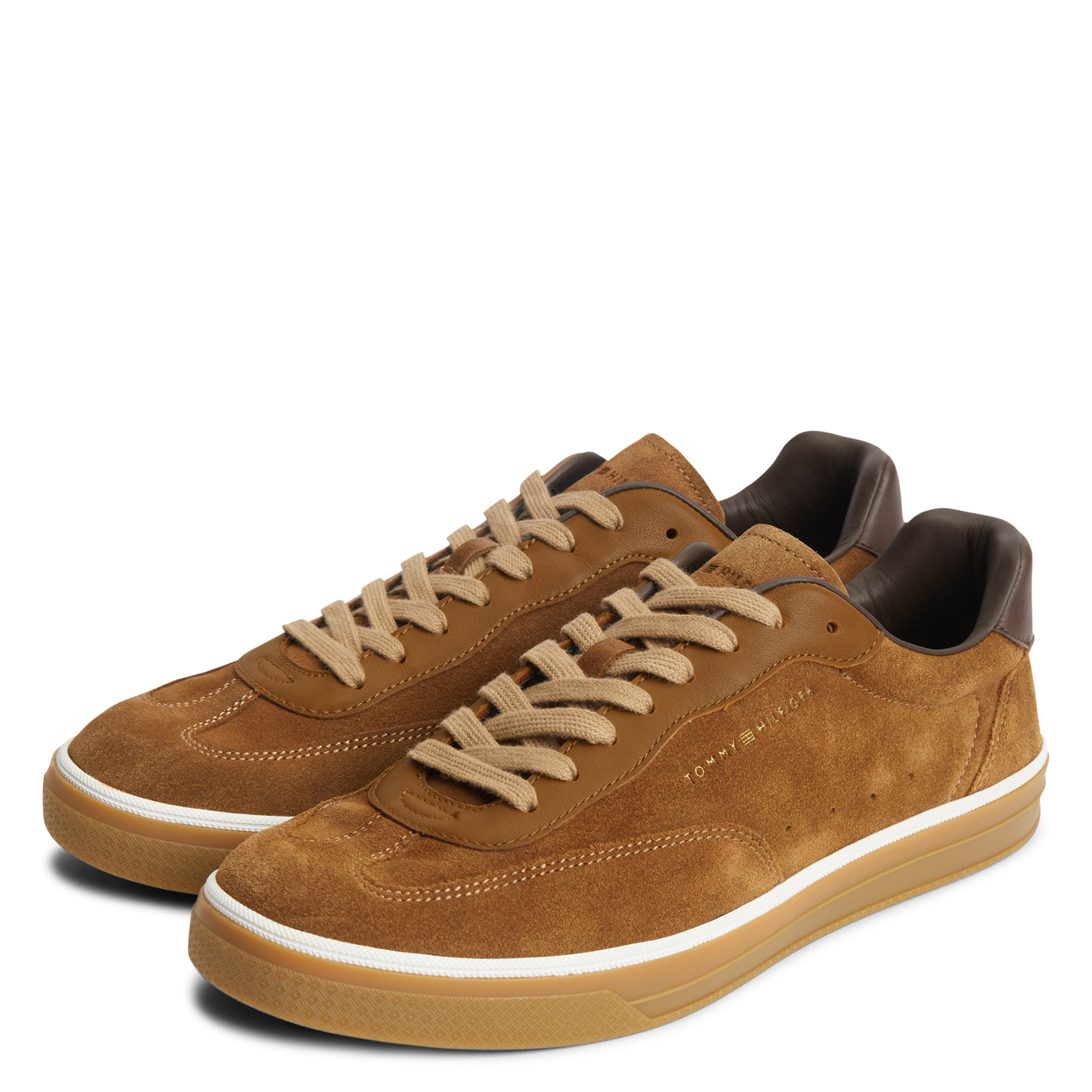 Leather low-top sneakers TOMMY HILFIGER Brown