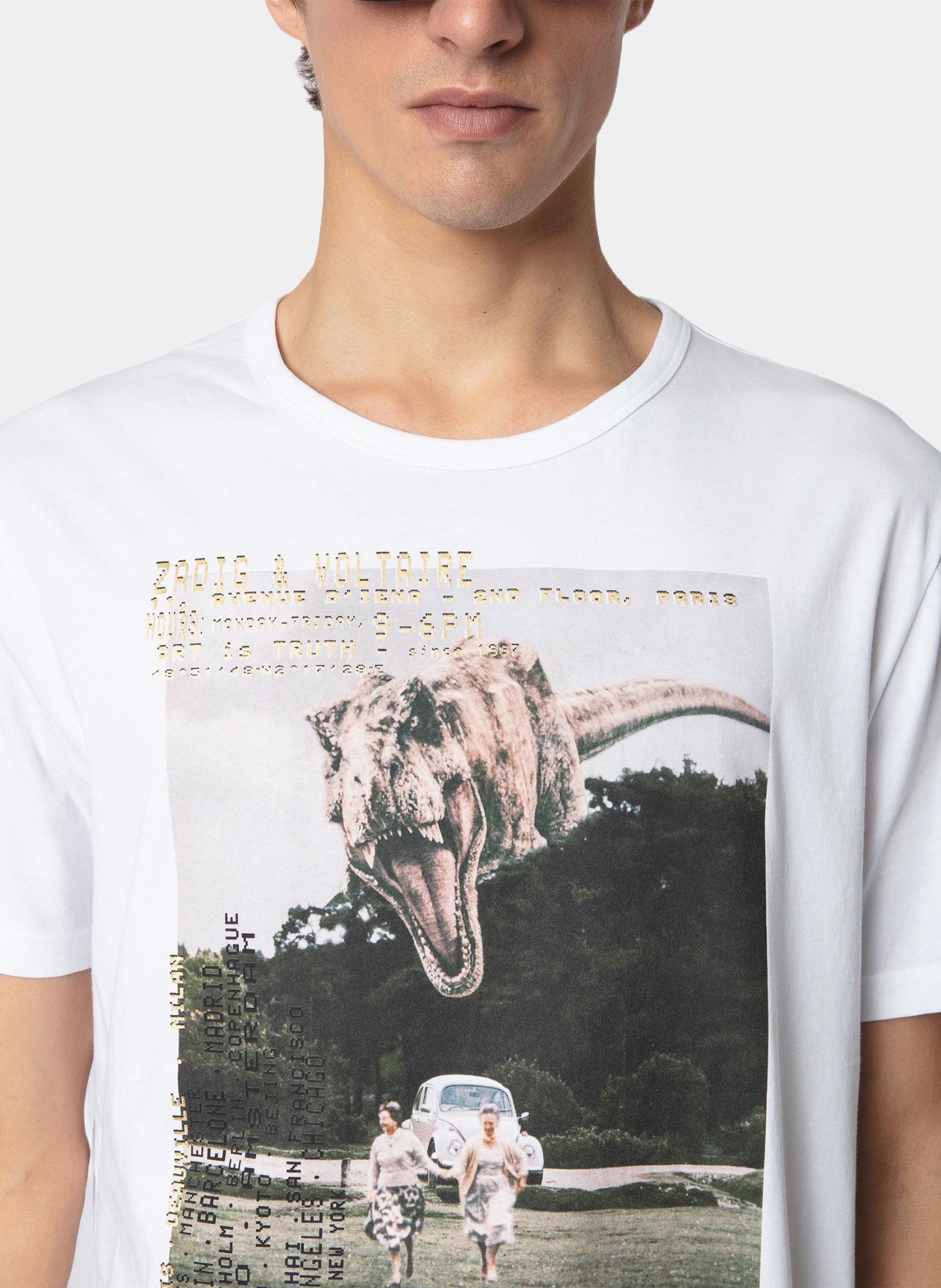 Tee-shirt droit en coton bio sérigraphié ZADIG&VOLTAIRE Blanc