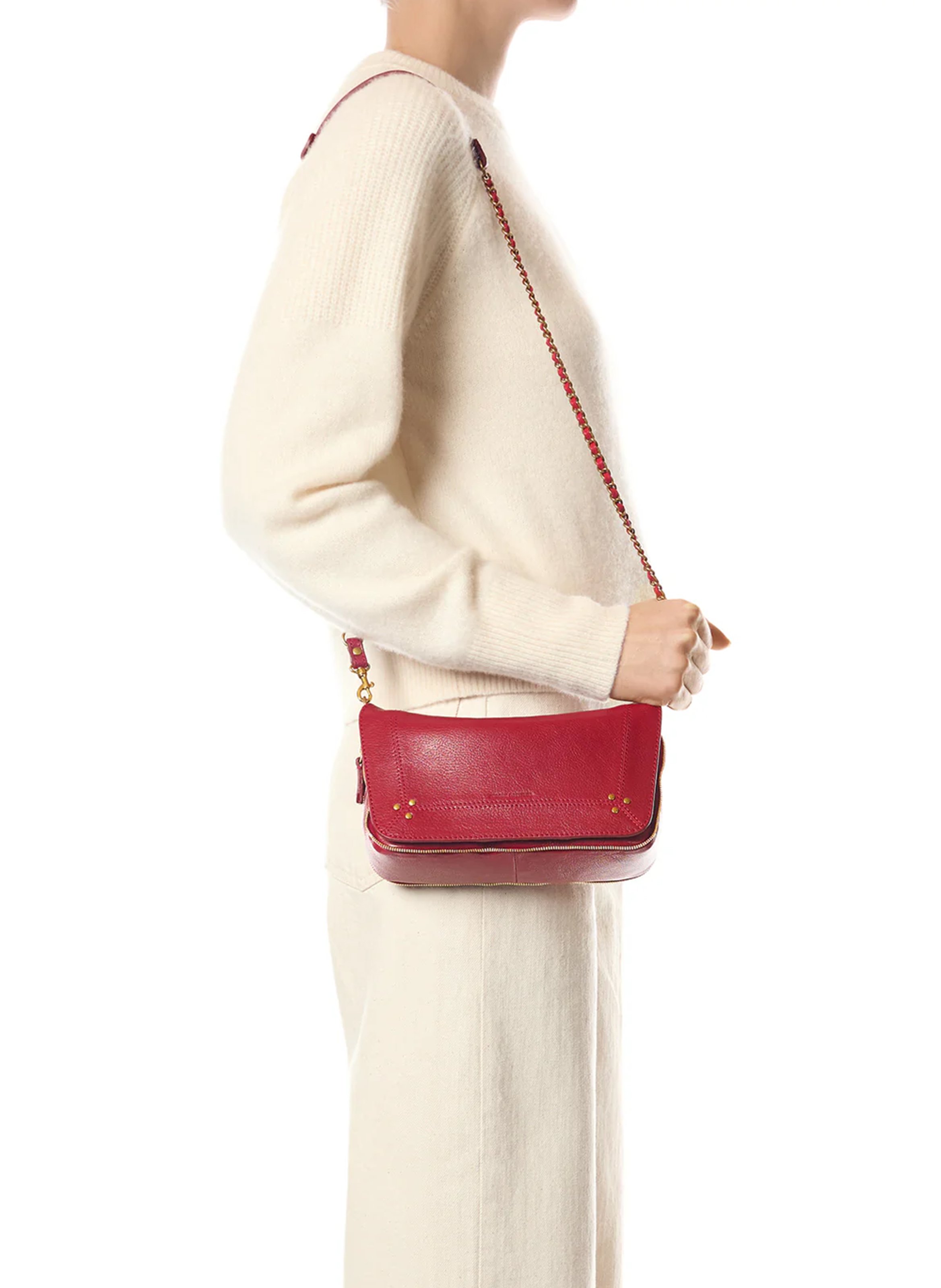 Leren clutch | Rood JEROME DREYFUSS Dames