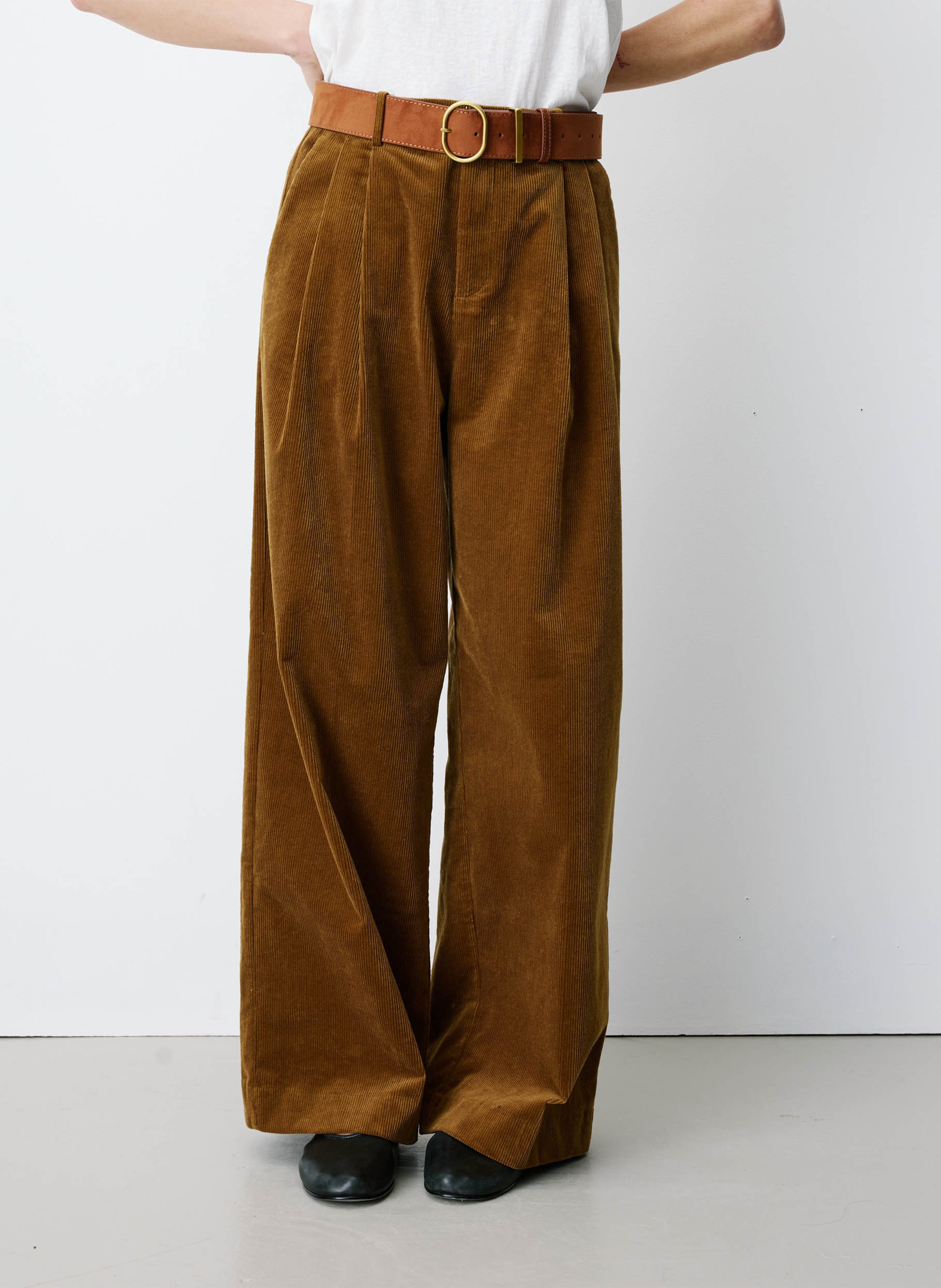 Wijde ribbroek GRACE ET MILA Bruin