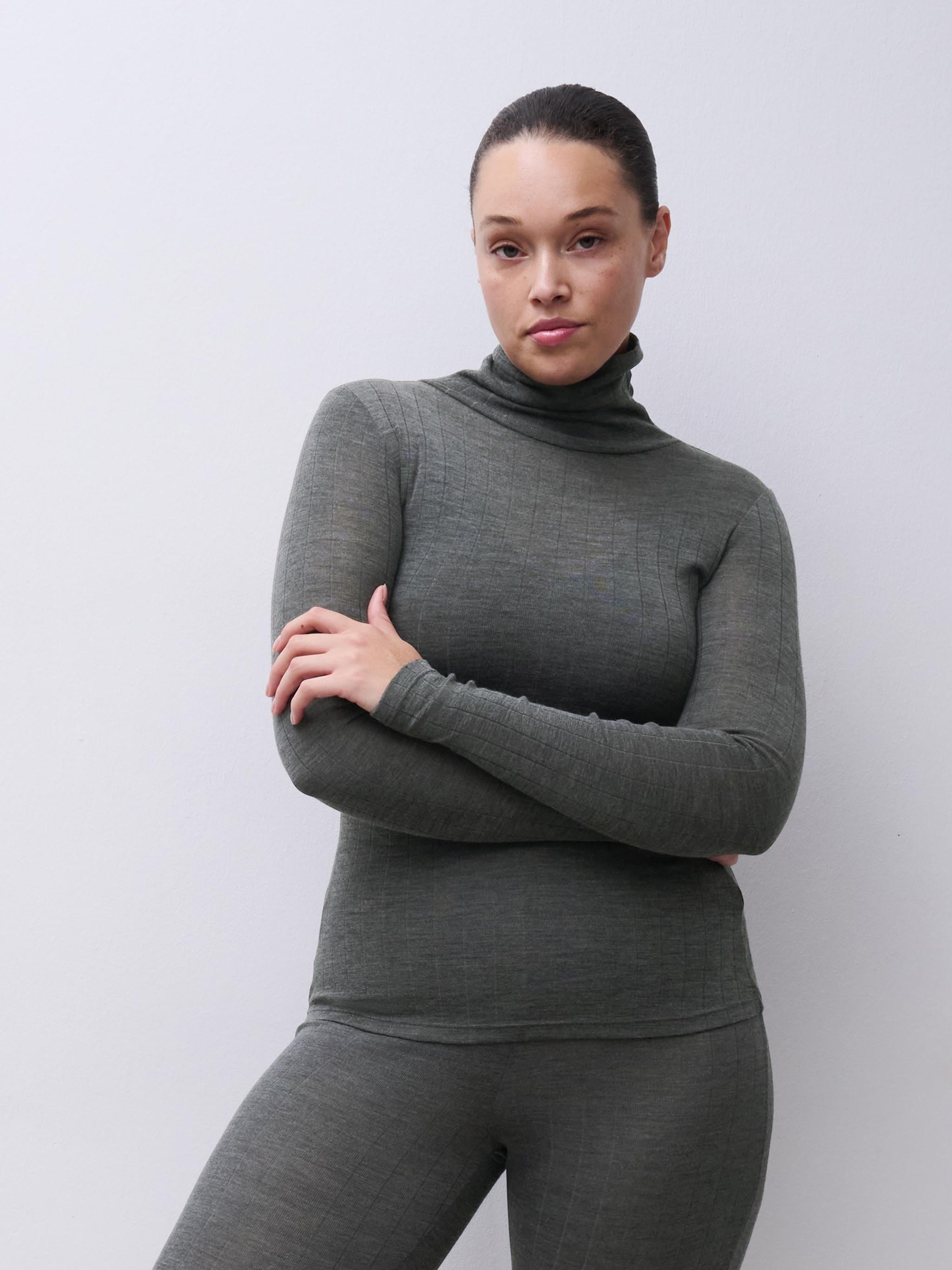 Long-sleeve turtleneck T-shirt CHANTELLE Grey