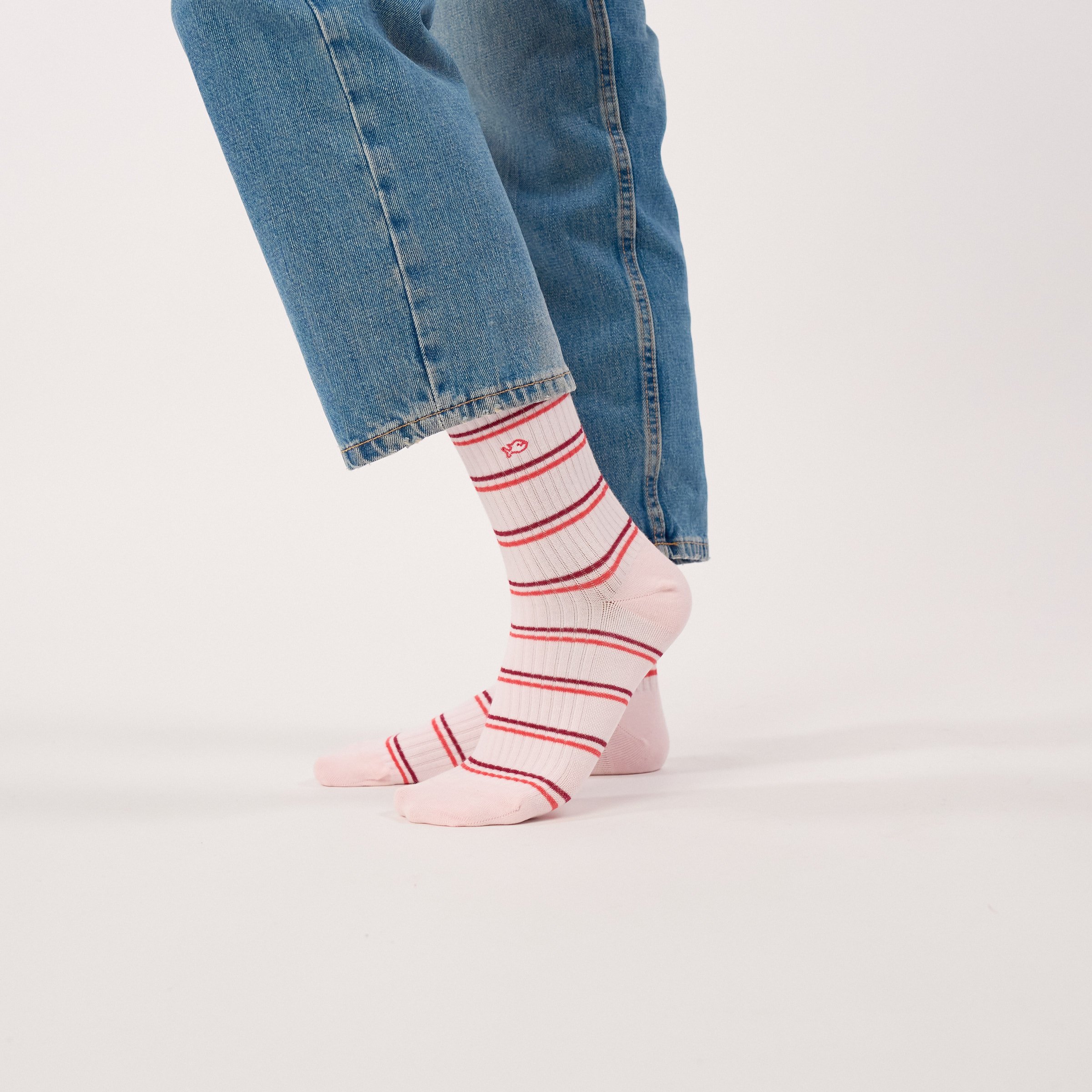 Combed cotton striped socks BILLYBELT Pink