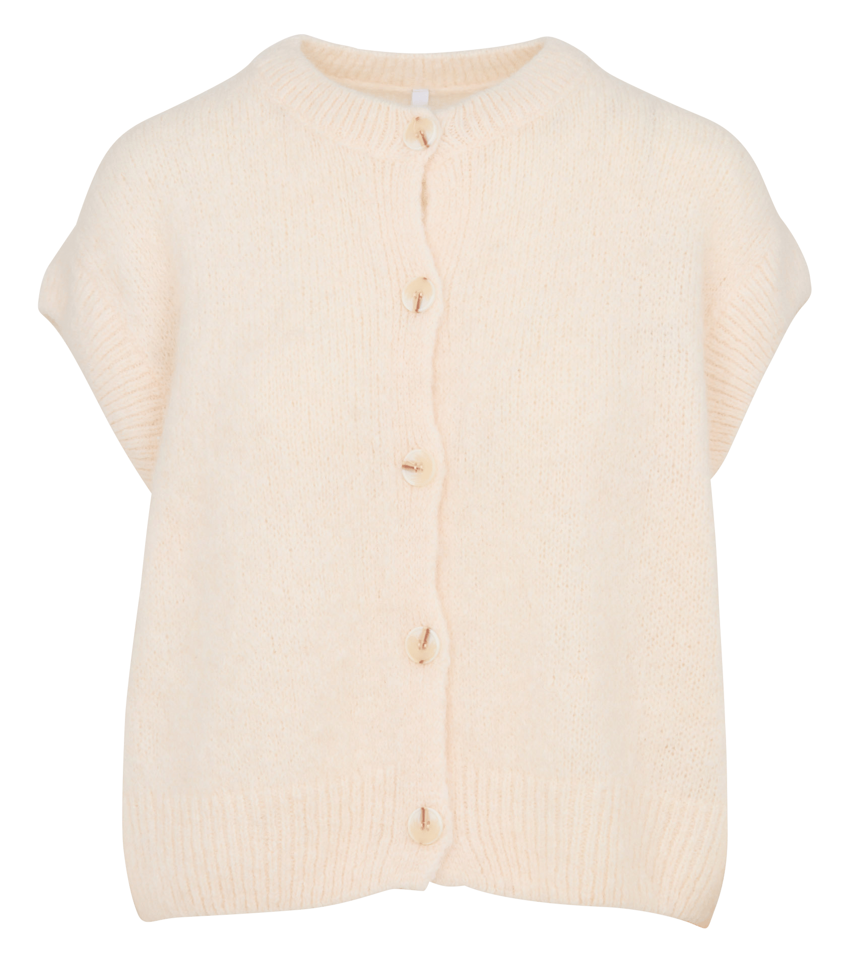 Gilet sans manches ample col rond en maille mélangée IMPERIAL Beige