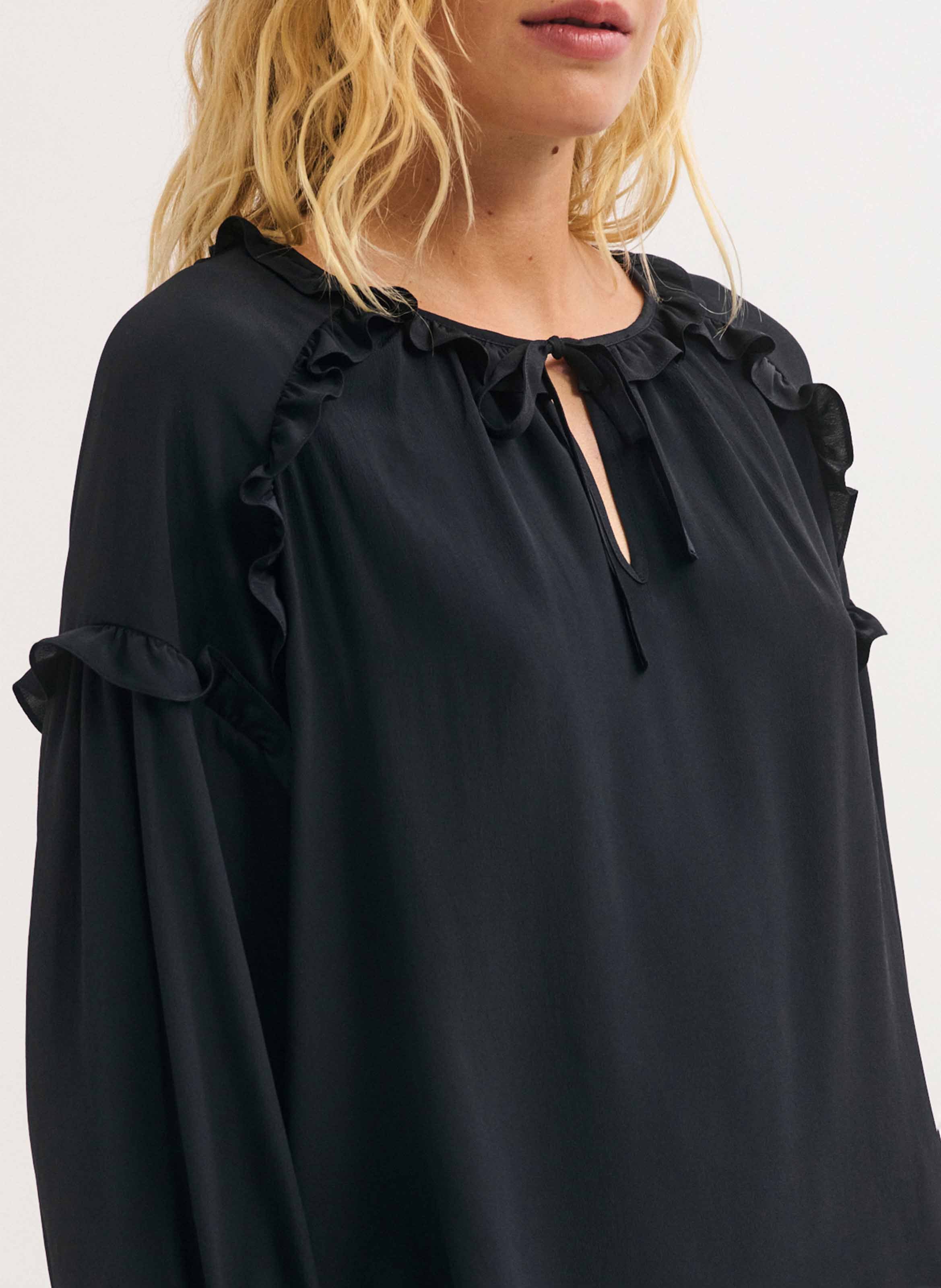 Blouse ample col rond PABLO Noir