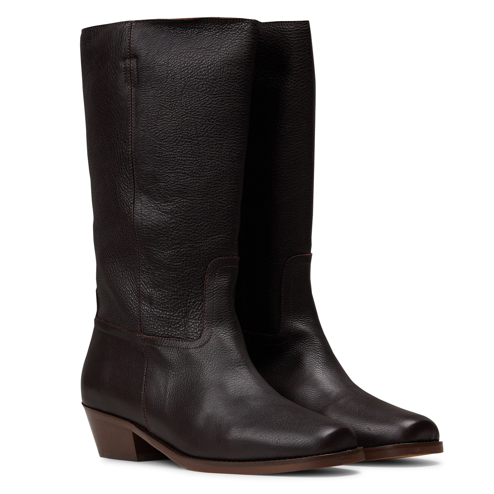 Stiefel aus genarbtem Leder ANONYMOUS COPENHAGEN Braun
