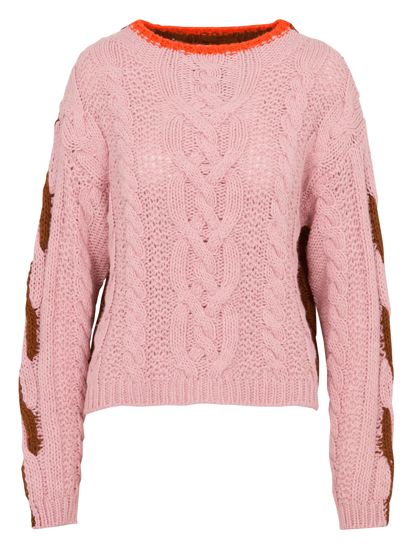 Pull droit maille torsadée bi-couleur DR BLOOM Rose
