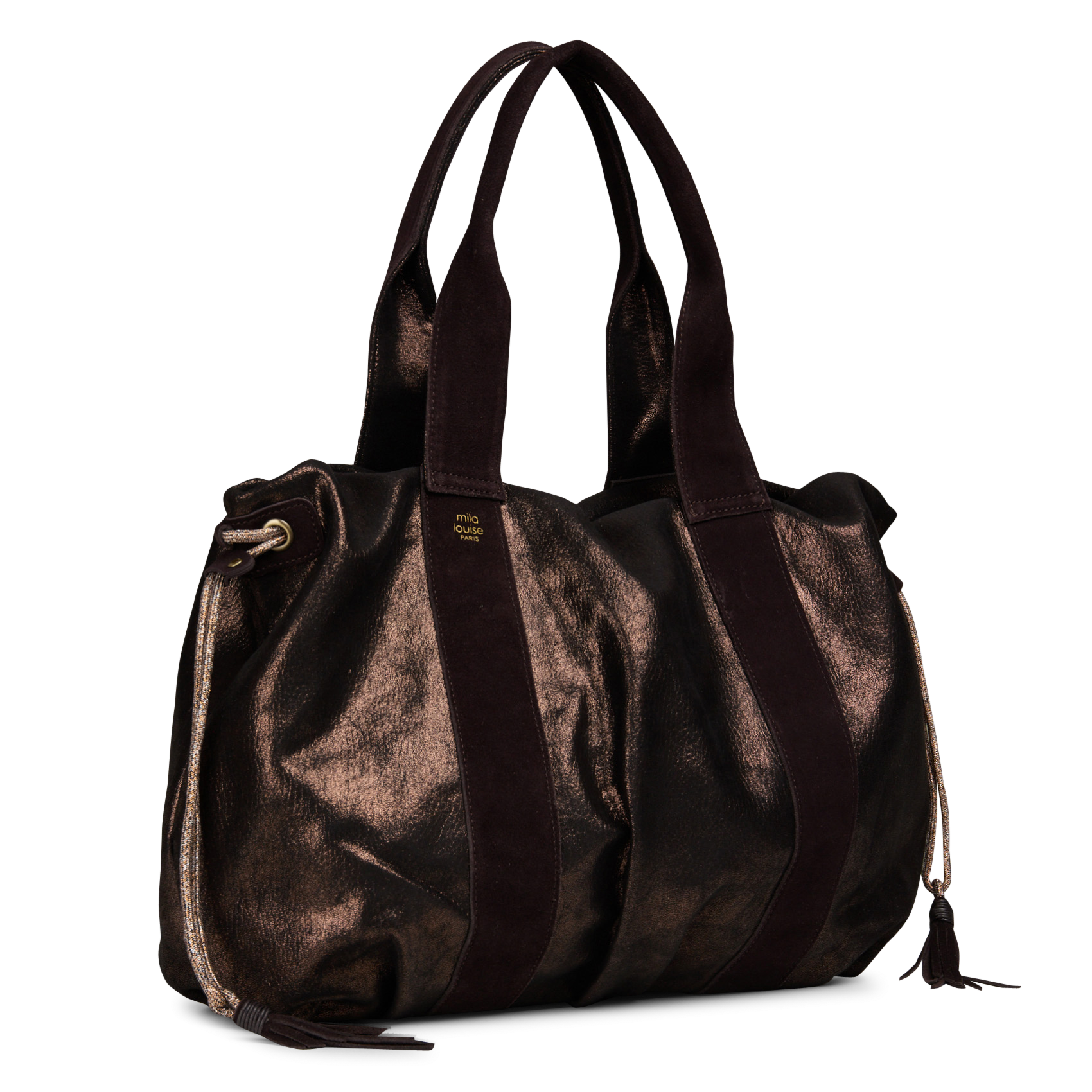 Schultertasche aus Leder MILA LOUISE Braun