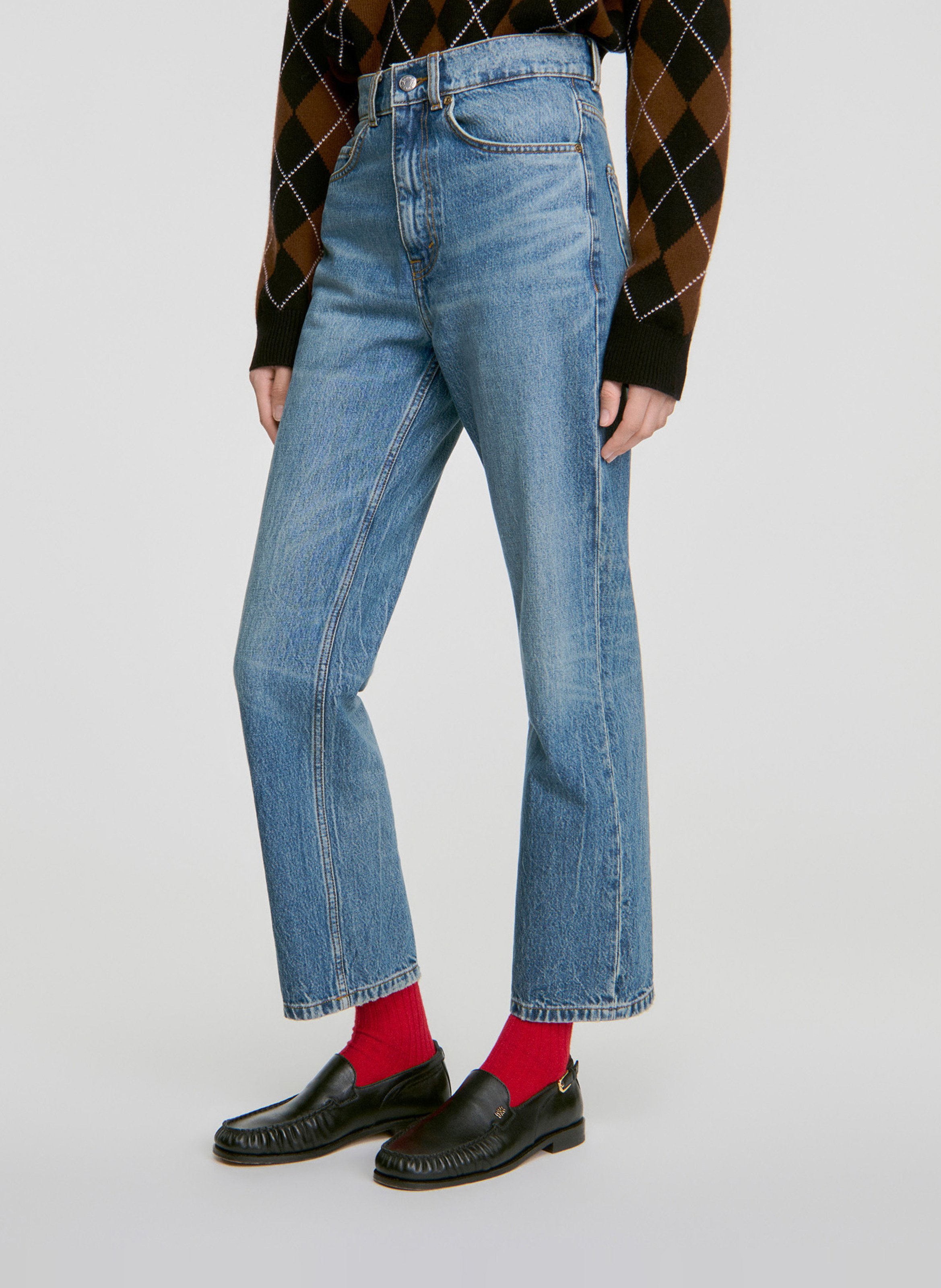 Rechte, katoenen jeans SANDRO Blauw