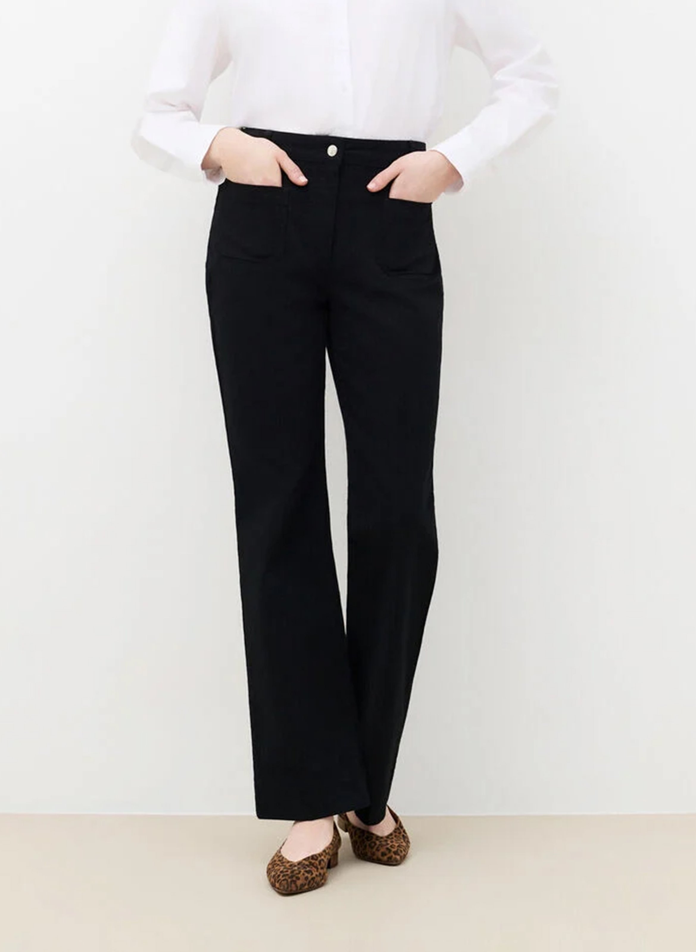 Pantalon droit taille haute uni CAROLL Schwarz