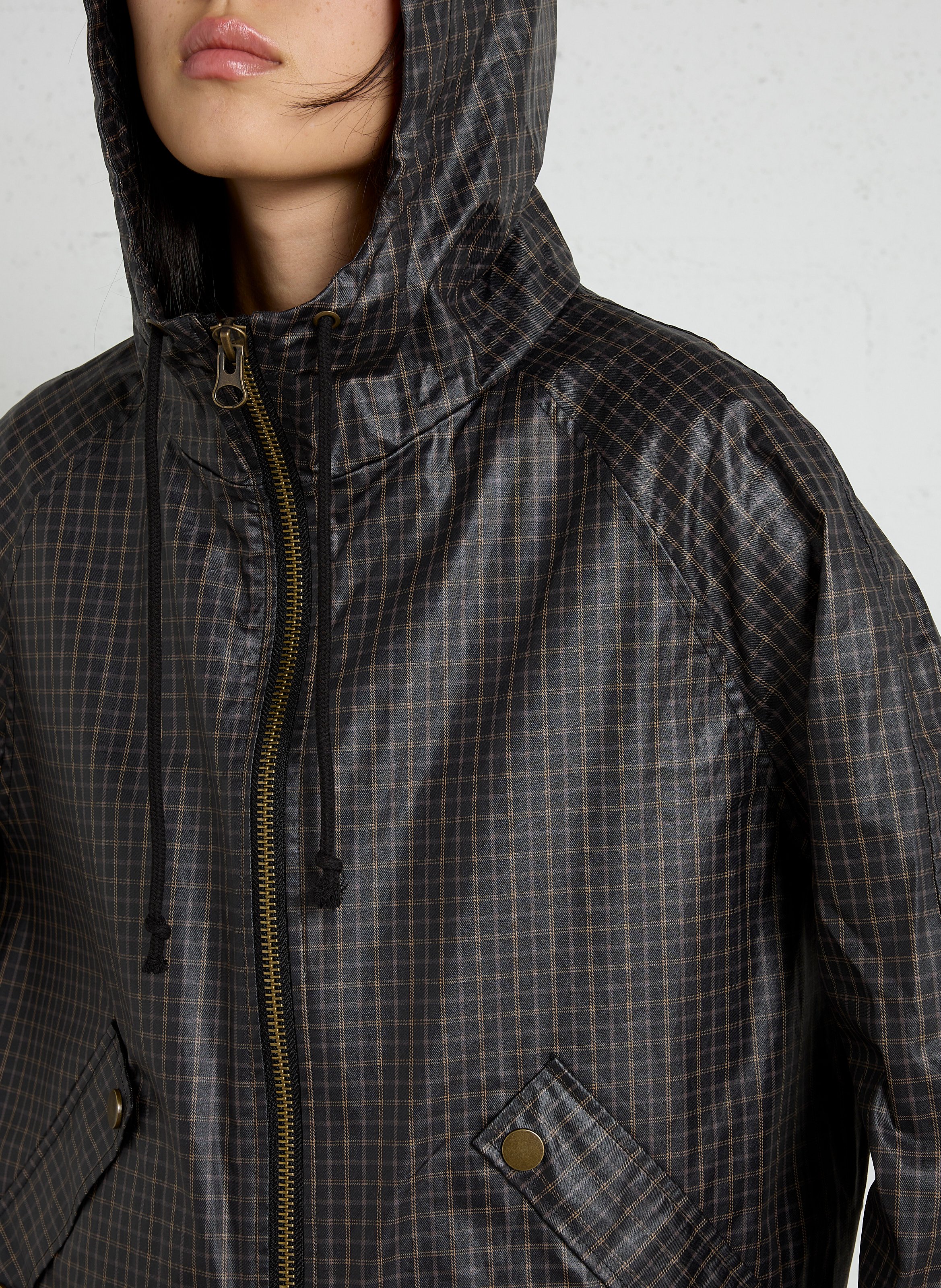 Ruimvallende windbreaker met opstaande kraag van katoen LEON & HARPER Zwart