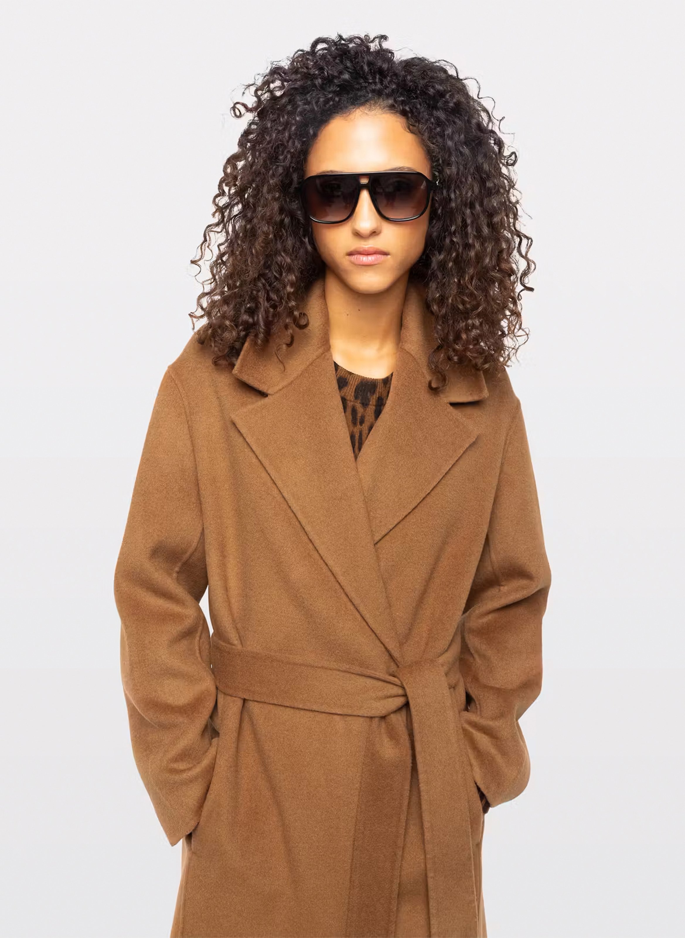 Manteau long ceinturé en laine recyclée mélangée ZADIG&VOLTAIRE Beige