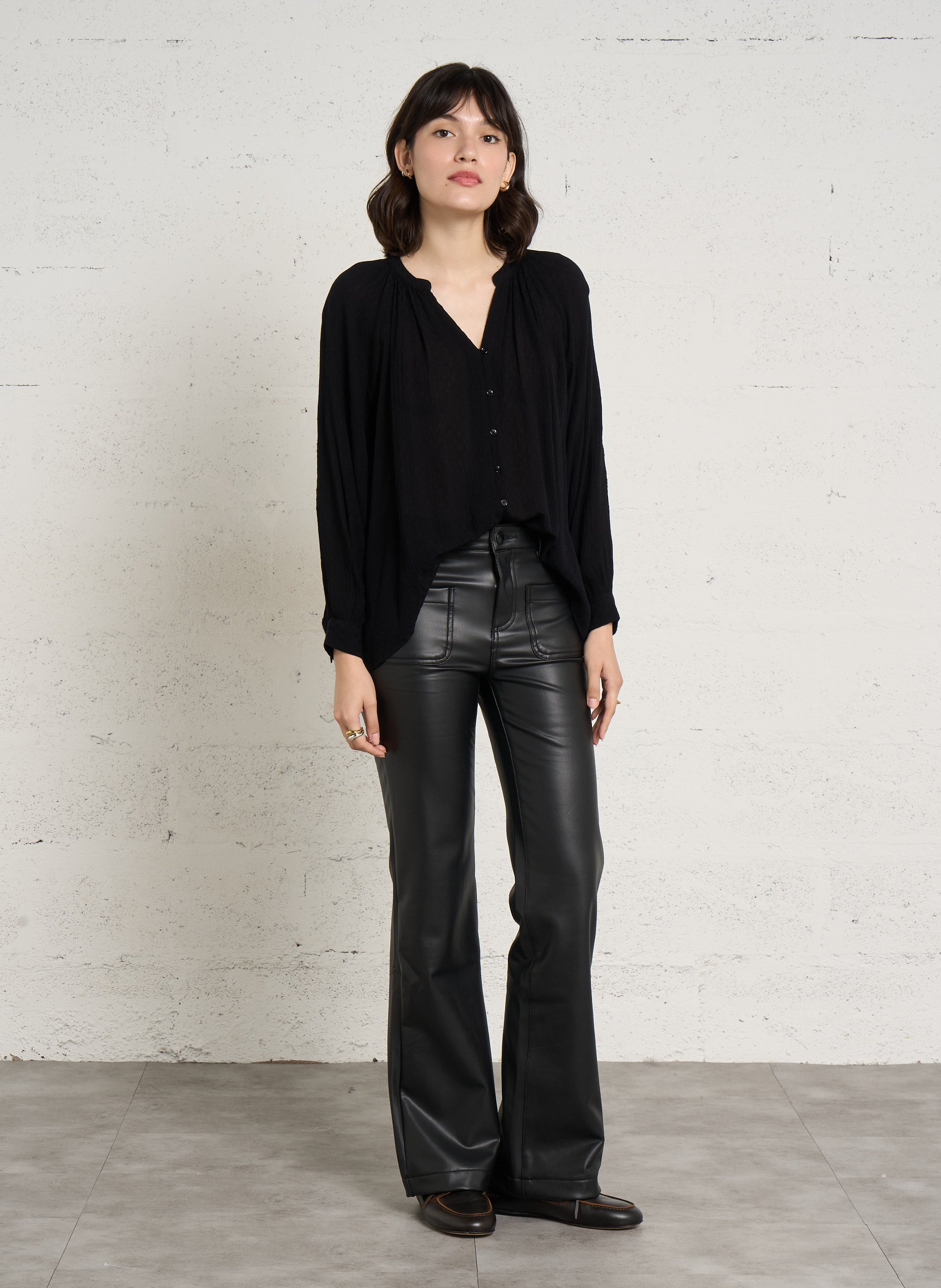 Blouse ample manches longues  LA PETITE ETOILE Noir