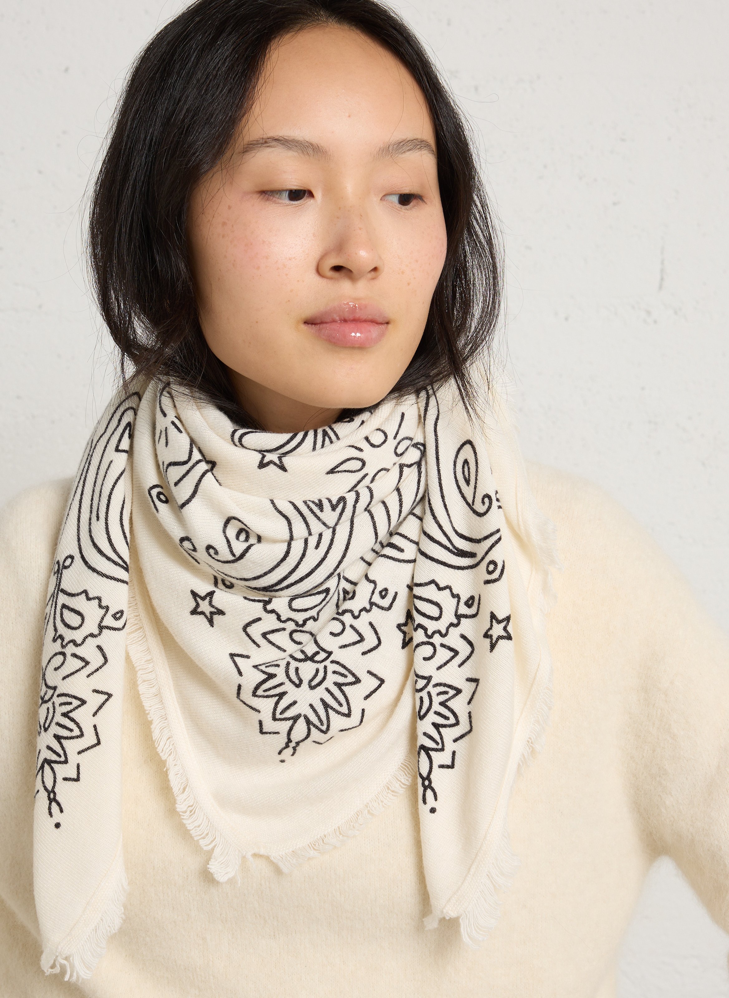 Bandana patterned scarf LE TEMPS DES CERISES White