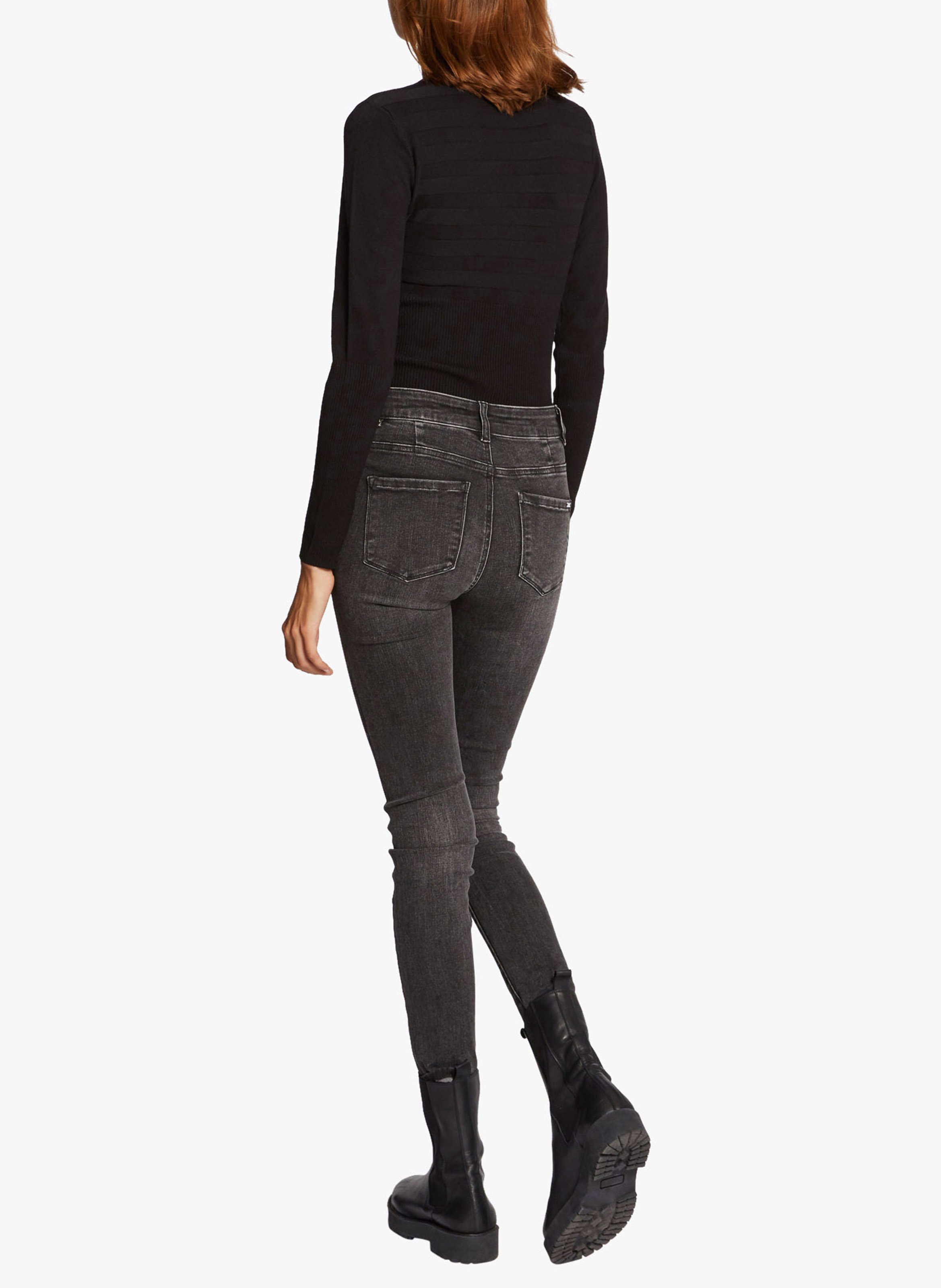 Coltrui met ribbeltextuur MORGAN Zwart