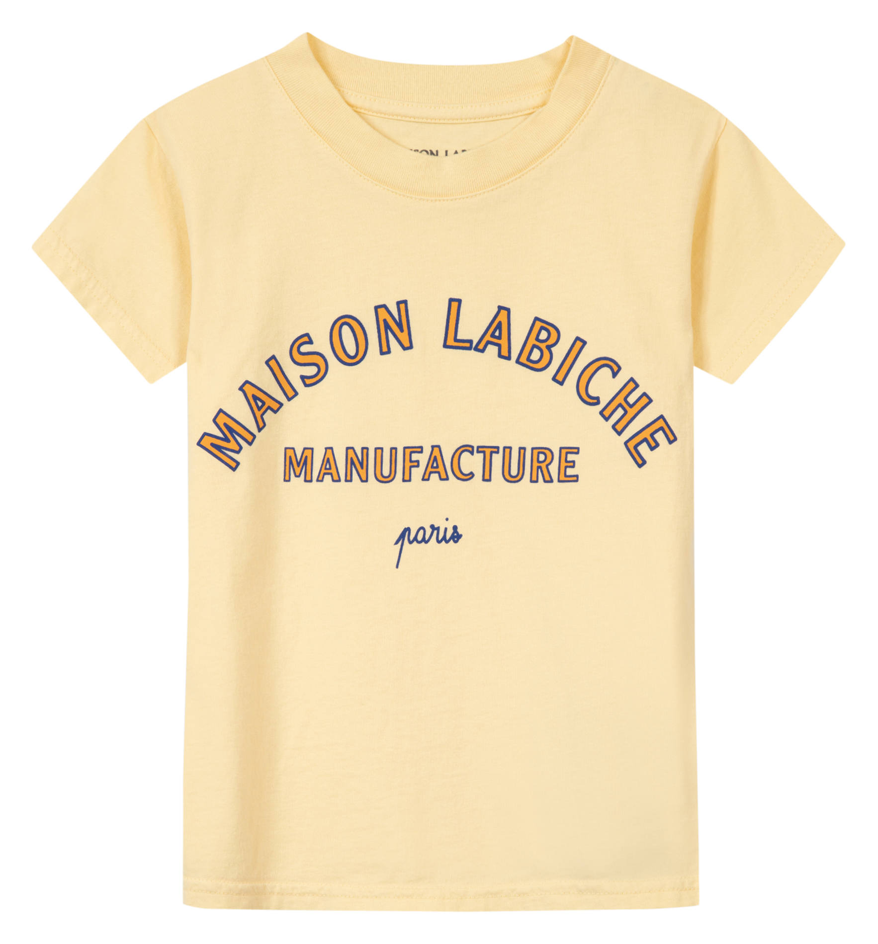 Embroidered organic cotton round-neck T-shirt MAISON LABICHE Yellow