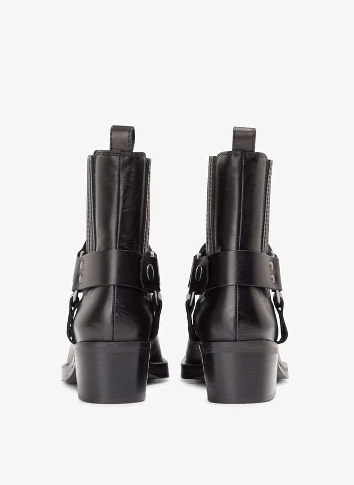 Bottines En Cuir Baltimore Noir Jonak Femme Place des Tendances