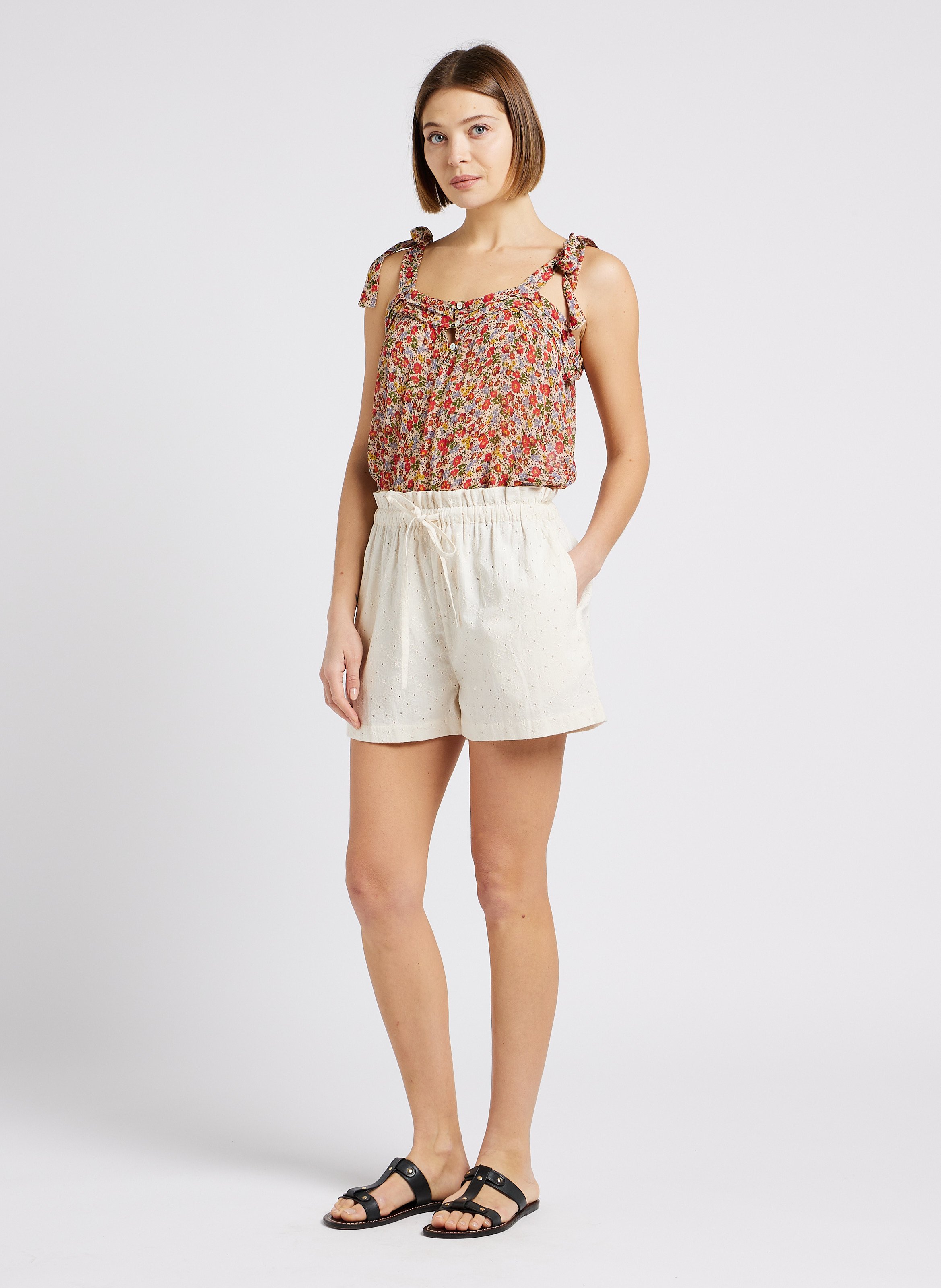 Short droit en coton EMILE ET IDA Blanc