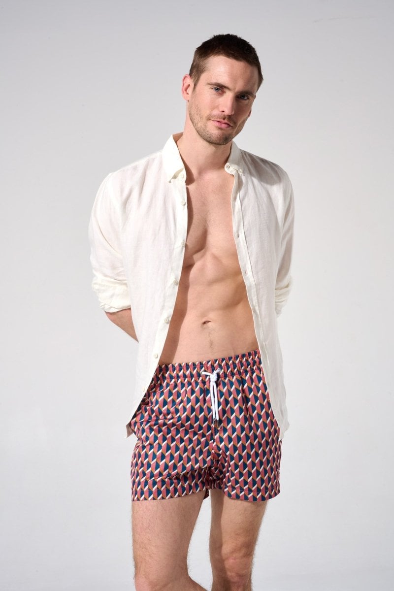 Printed swim shorts with elasticated waistband APNEE Pink
