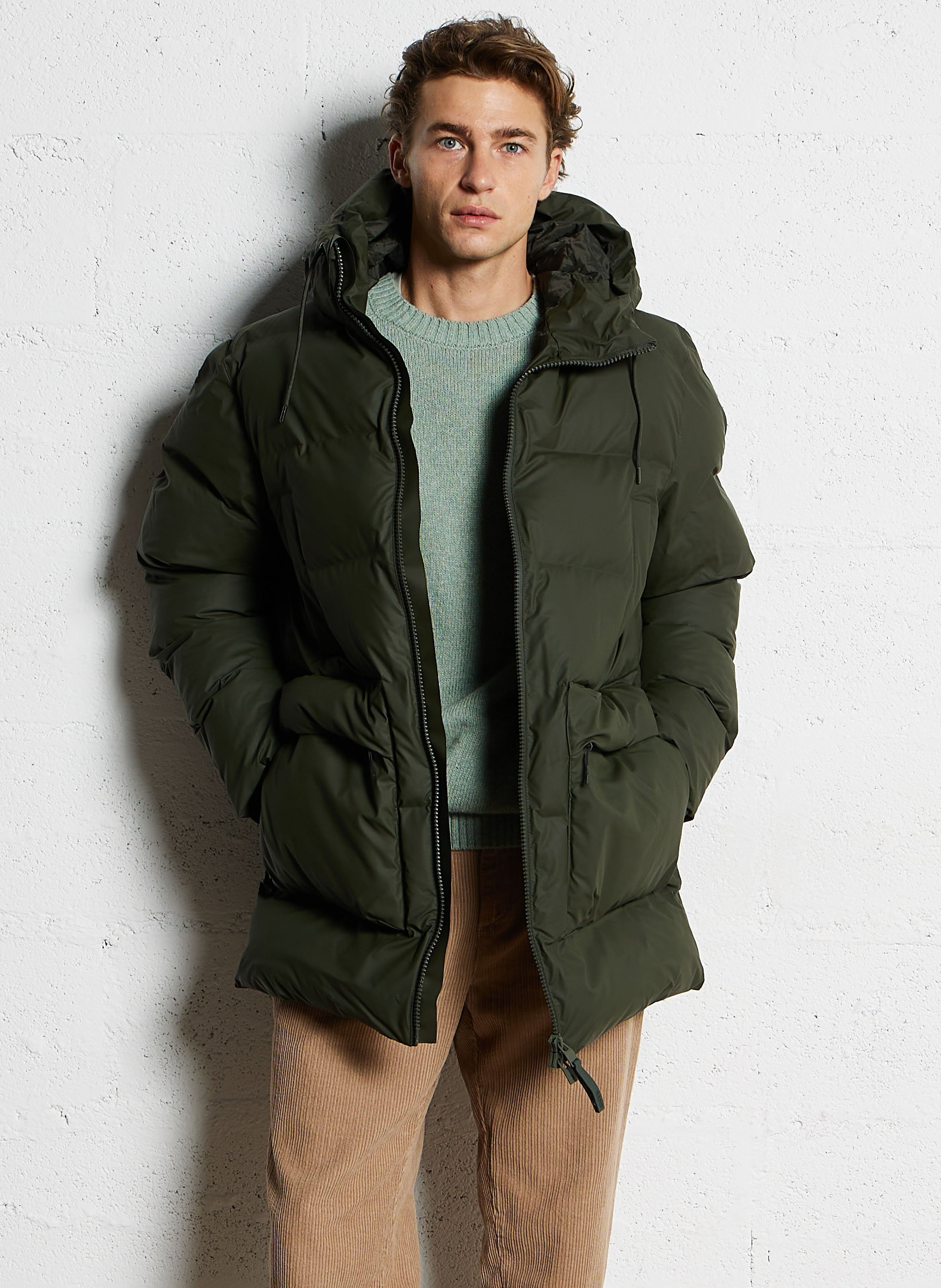 Quilted Waterproof Puffer Coat Green Rains Men 15210 03 GREEN Place des Tendances United Kingdom