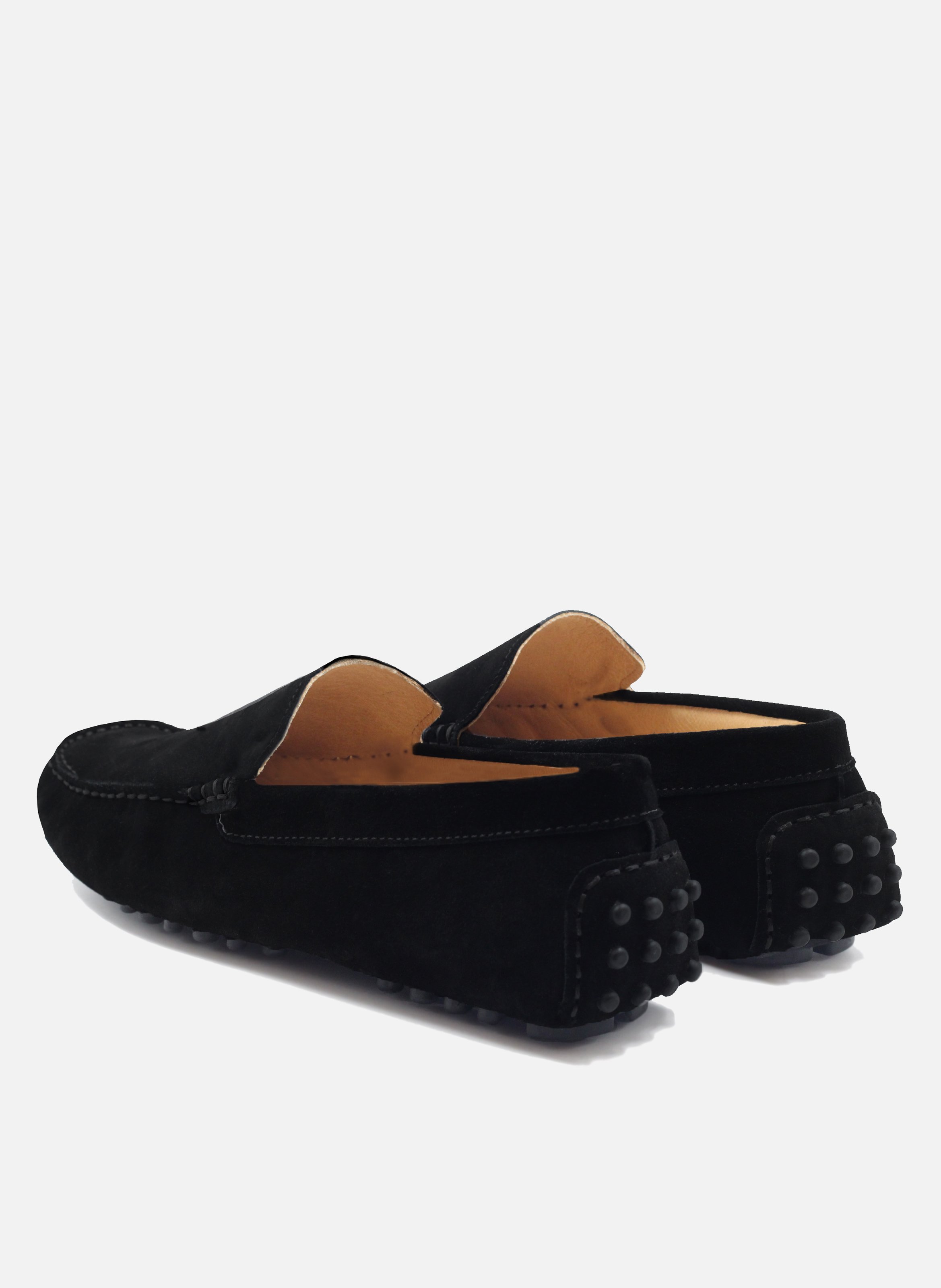 Suede leather pin loafers JULES & JENN Black