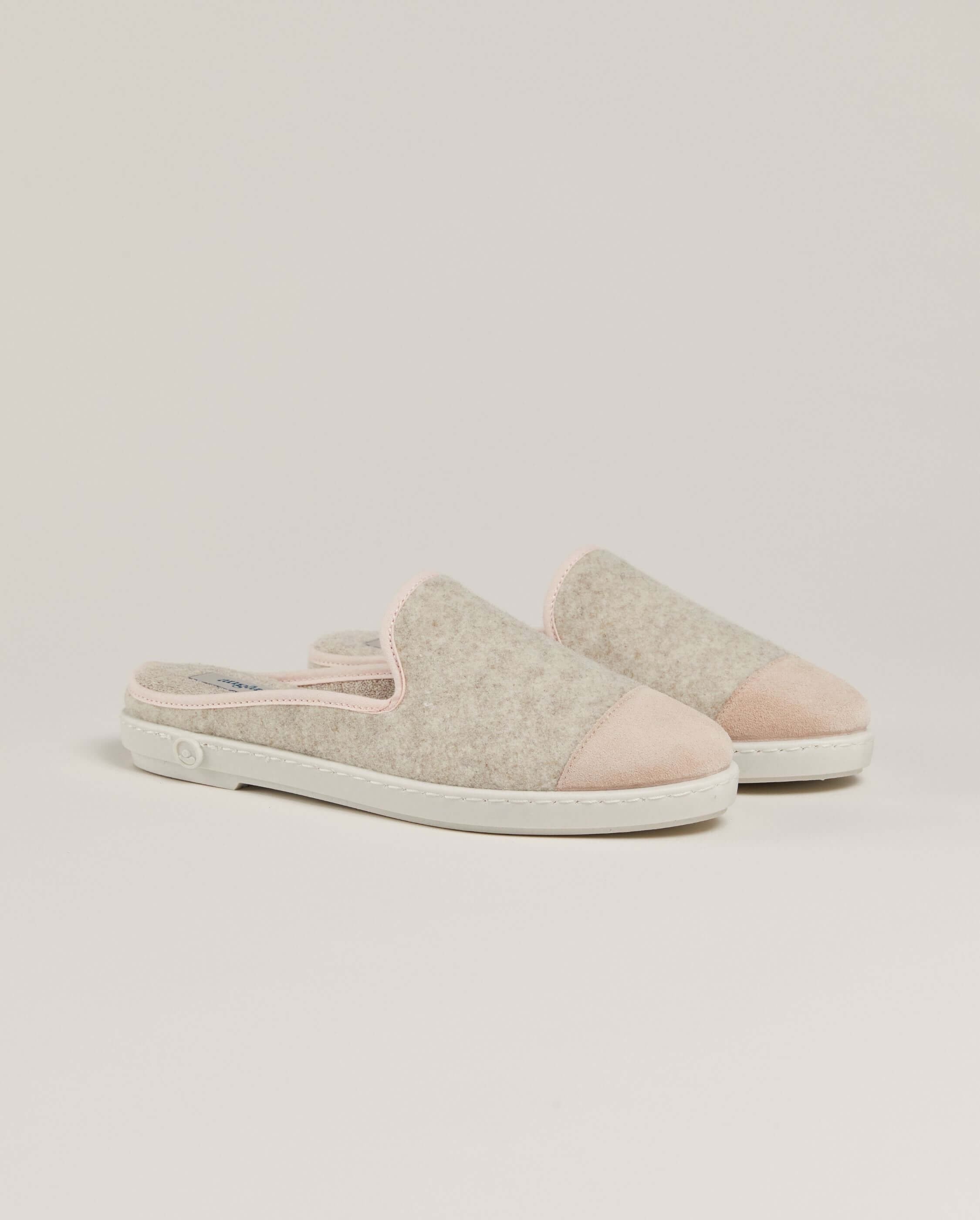 Women's wool mule, powder pink beige ANGARDE Beige
