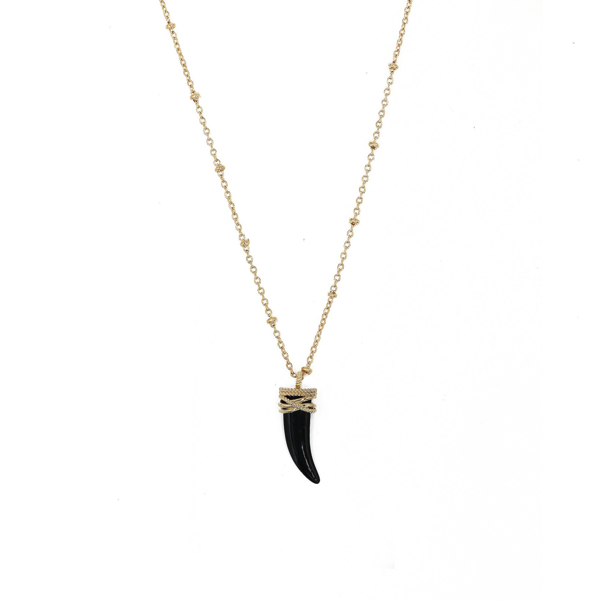 Gold-plated tribe necklace NILAI Black