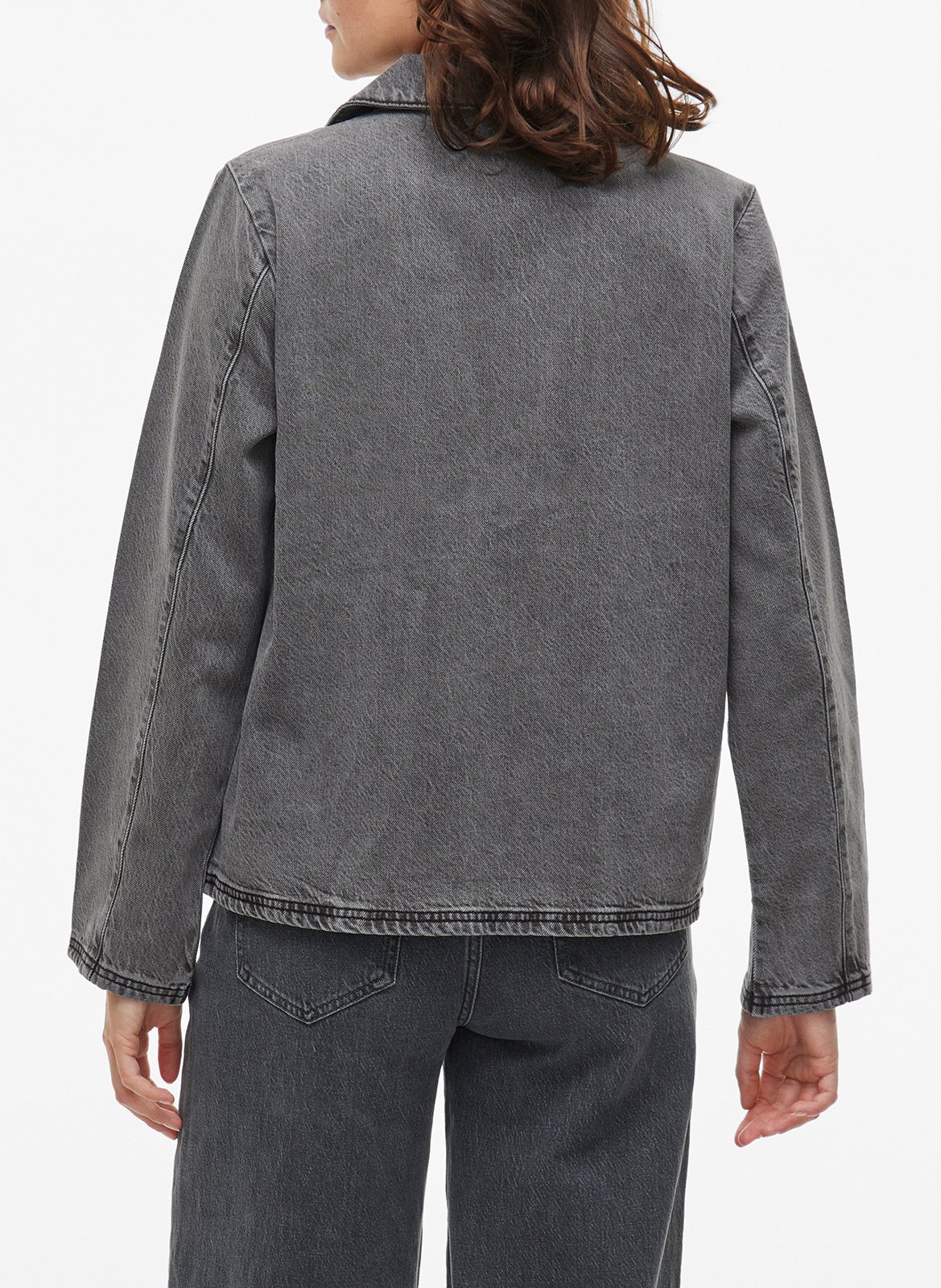 Veste col tailleur en jean VILA Gris