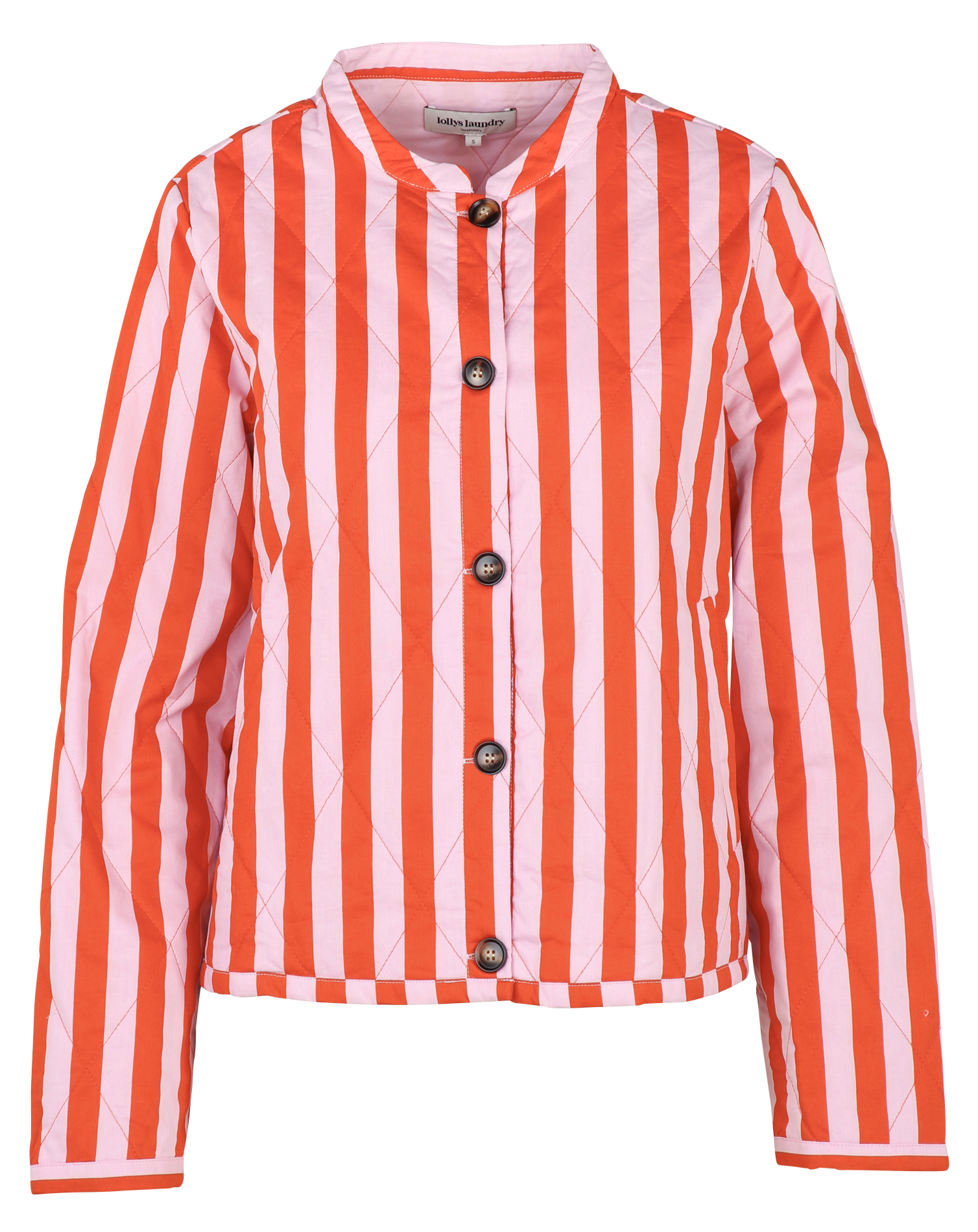 Veste col rond à rayures en coton LOLLYS LAUNDRY Rouge