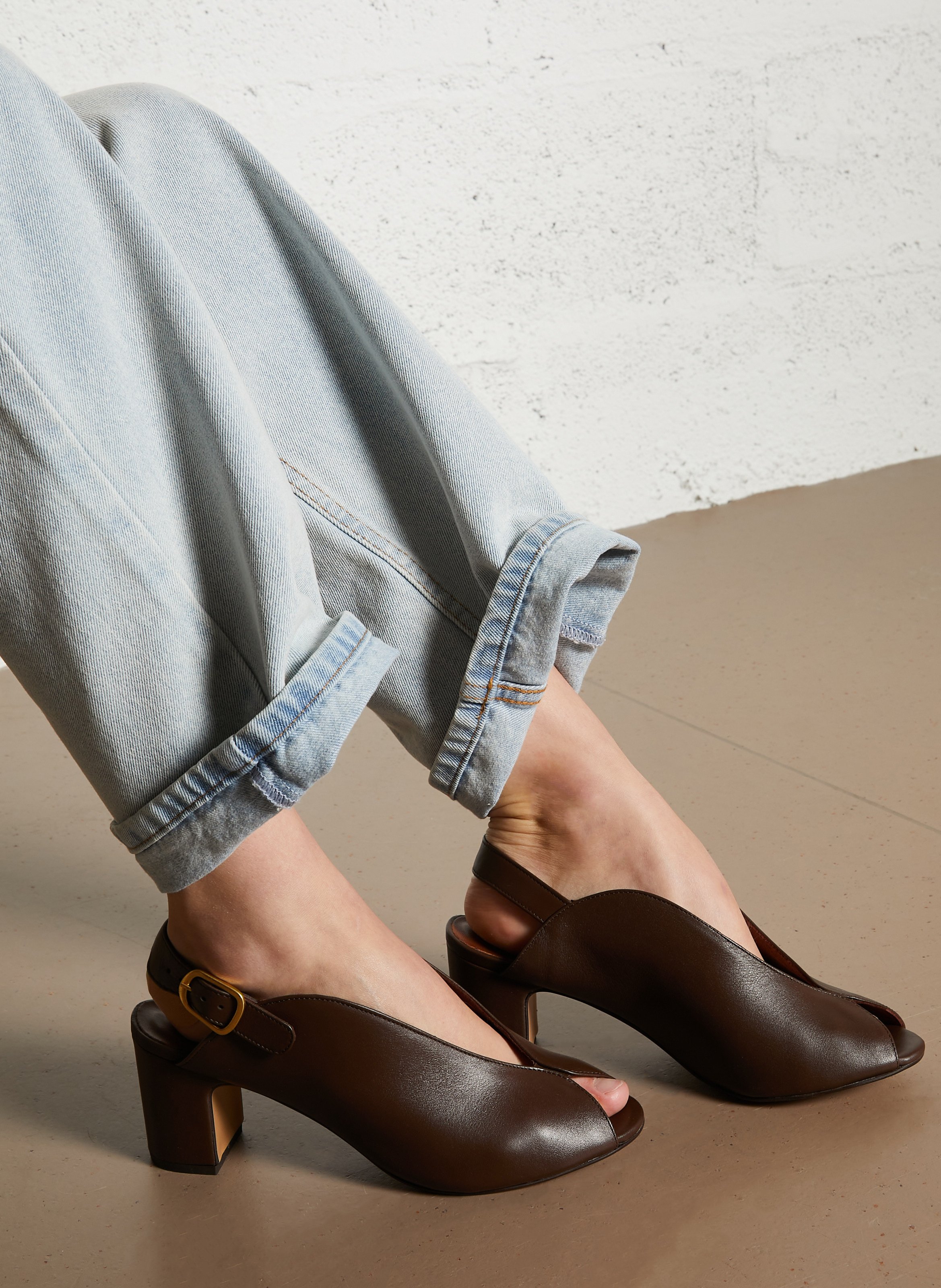 Sandales hautes en cuir ANONYMOUS COPENHAGEN Gris