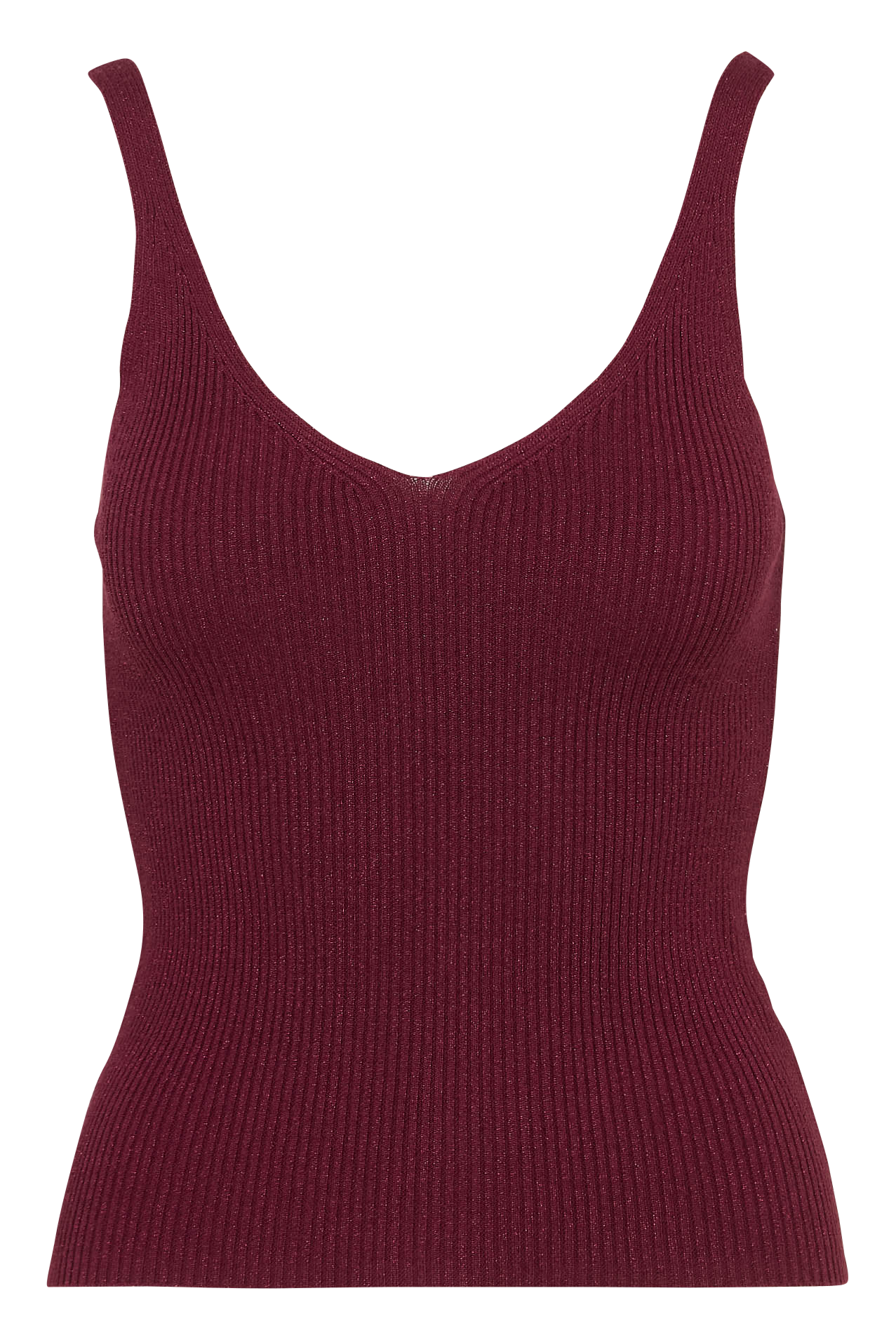 Débardeur en tricot fantaisie côtelé IKKS Rose