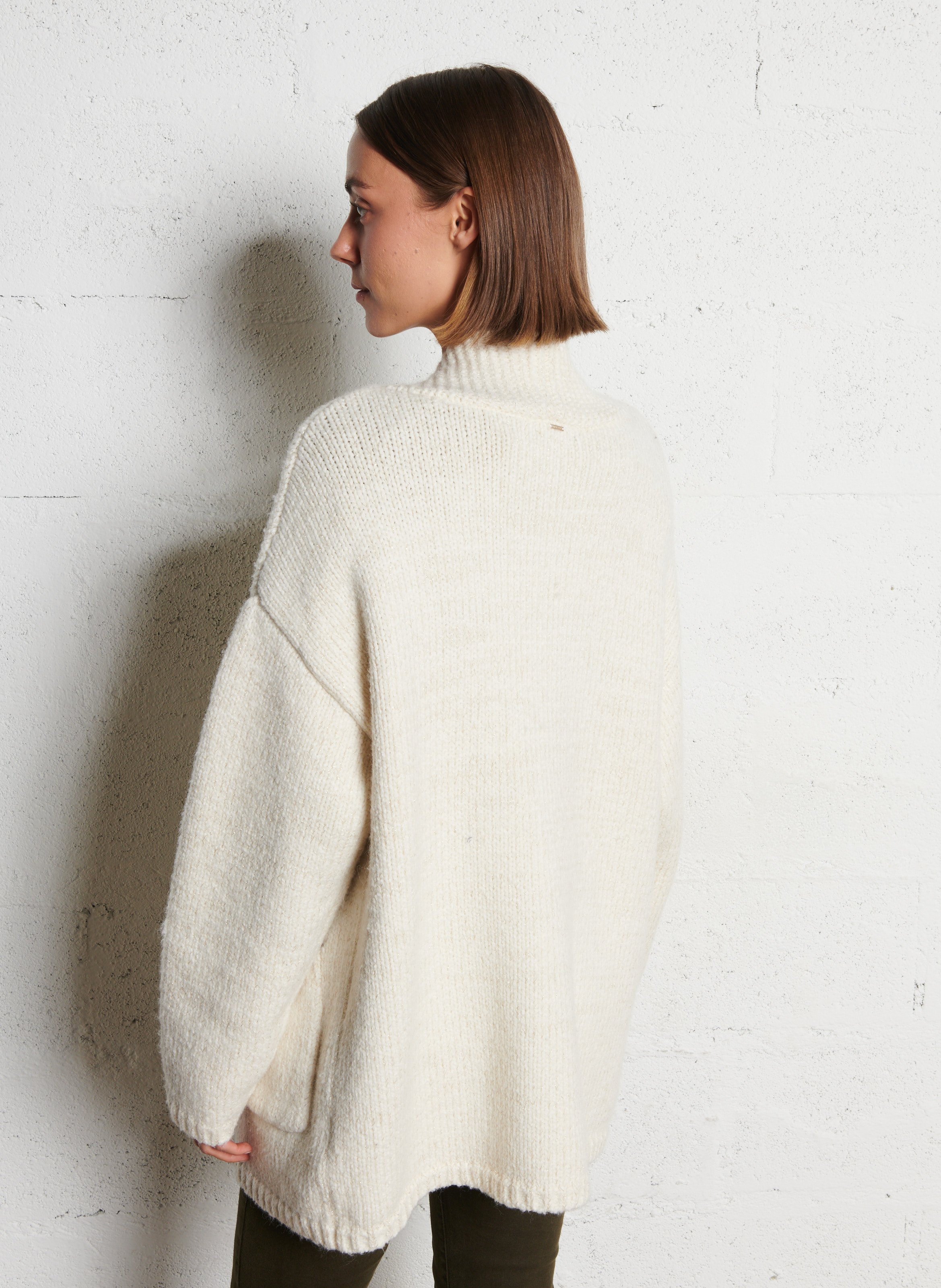 Shawl-collar cardigan IKKS White