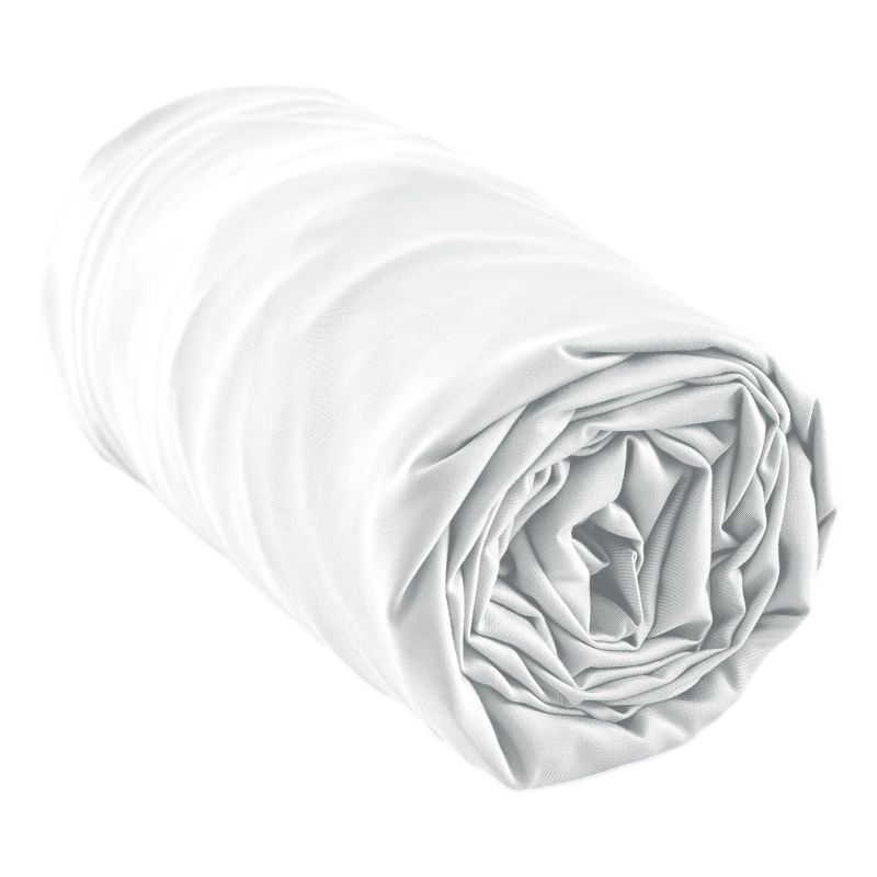 "Fitted sheet "Salomé" bamboo viscose 120 threads/cm² all sizes" L'EFFET PAPILLON White
