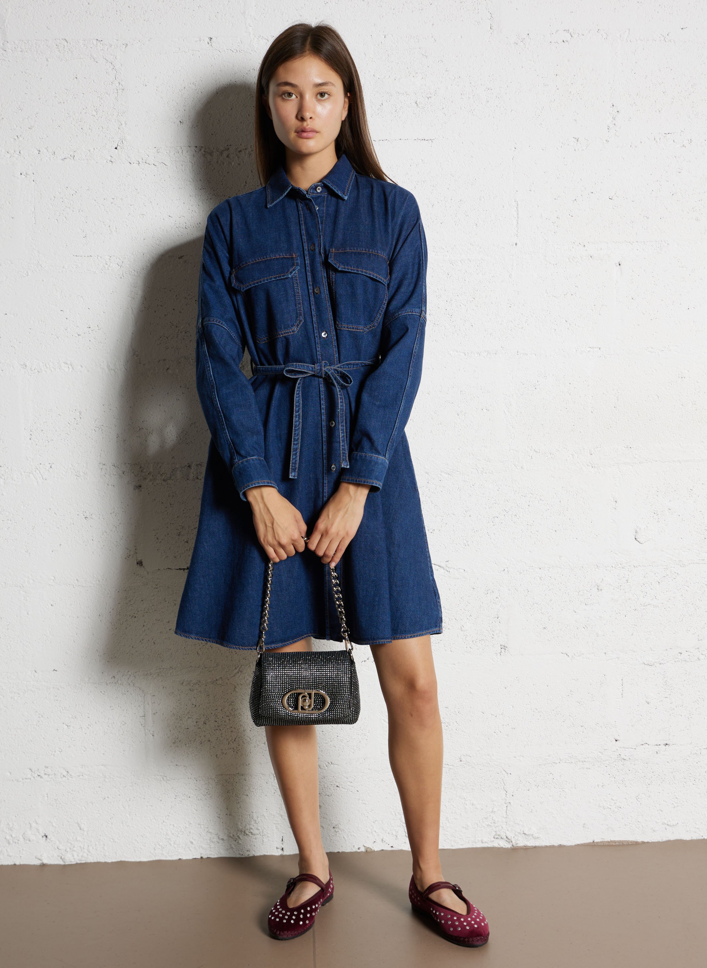 Sac bandoulière à rabat avec strass LIU JO Noir