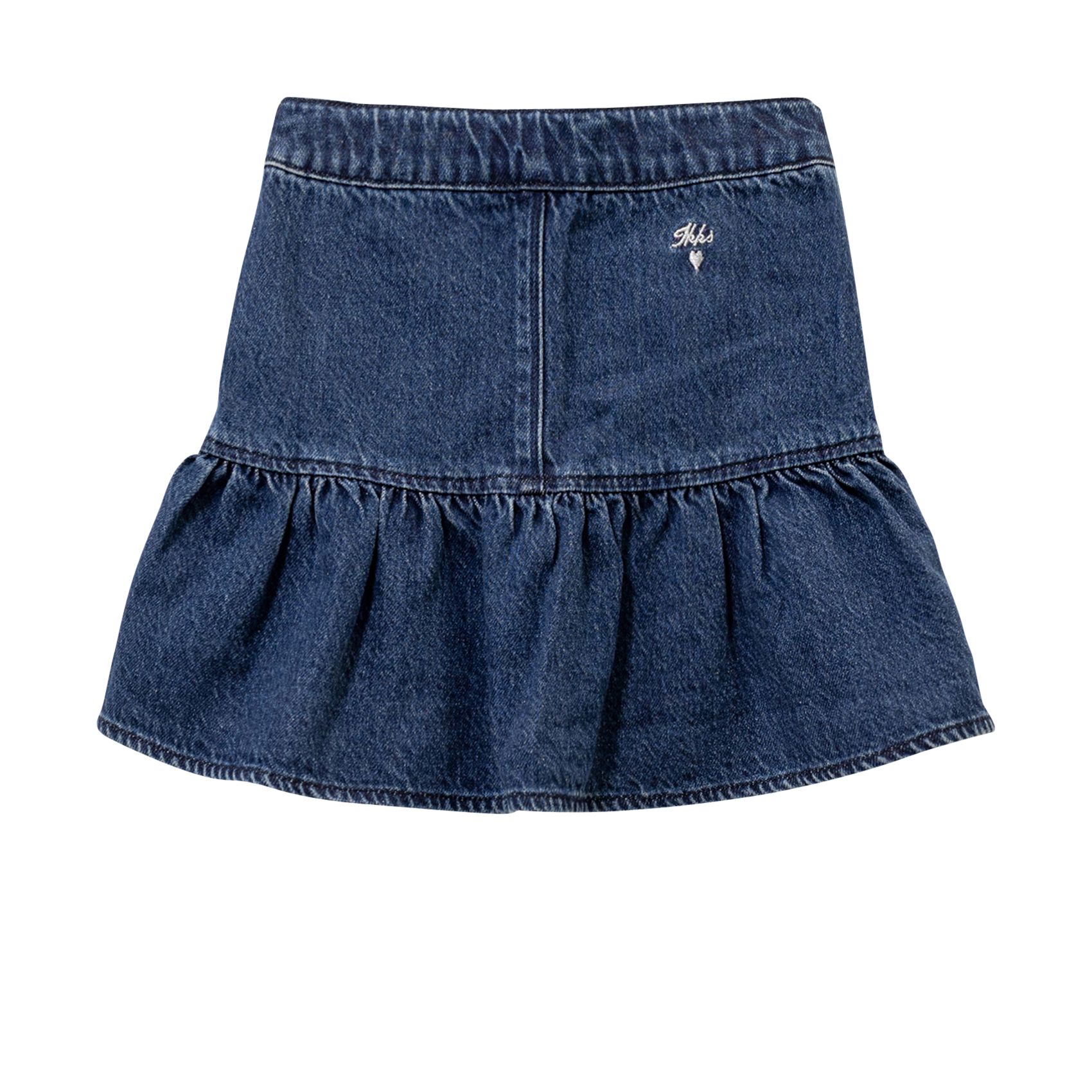 Jupe en jean pressions en coton IKKS JUNIOR Bleu