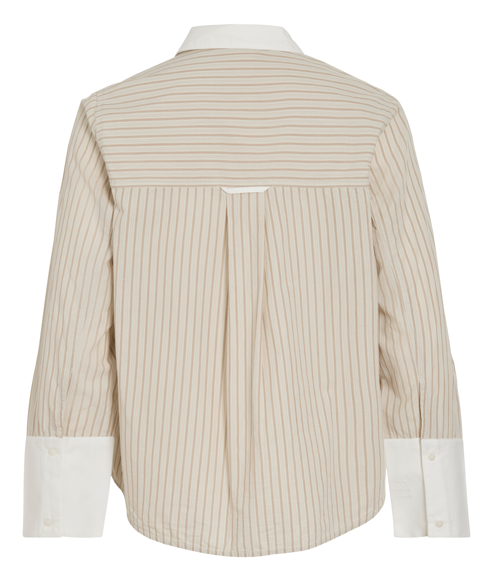 Buttoned striped decorated shirt with long sleeves ROUGE EDIT Beige