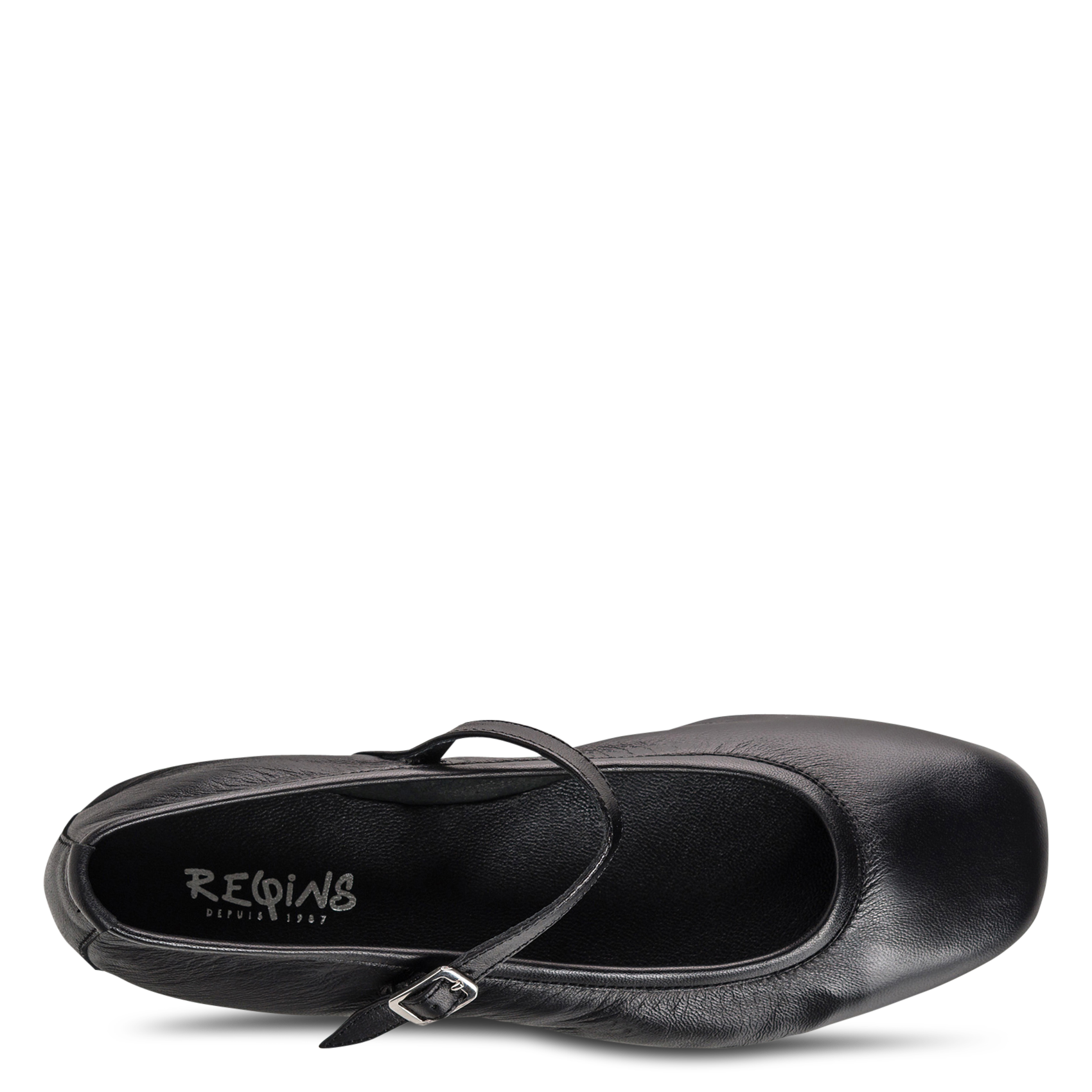 Babies leather T-strap shoes REQINS Black