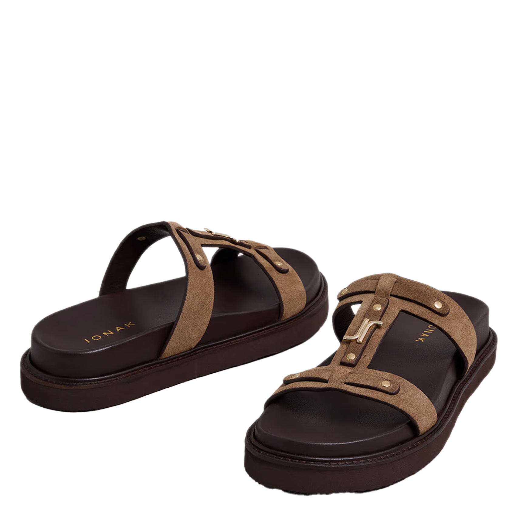 Leren sandalen met plateauzolen JONAK Bruin