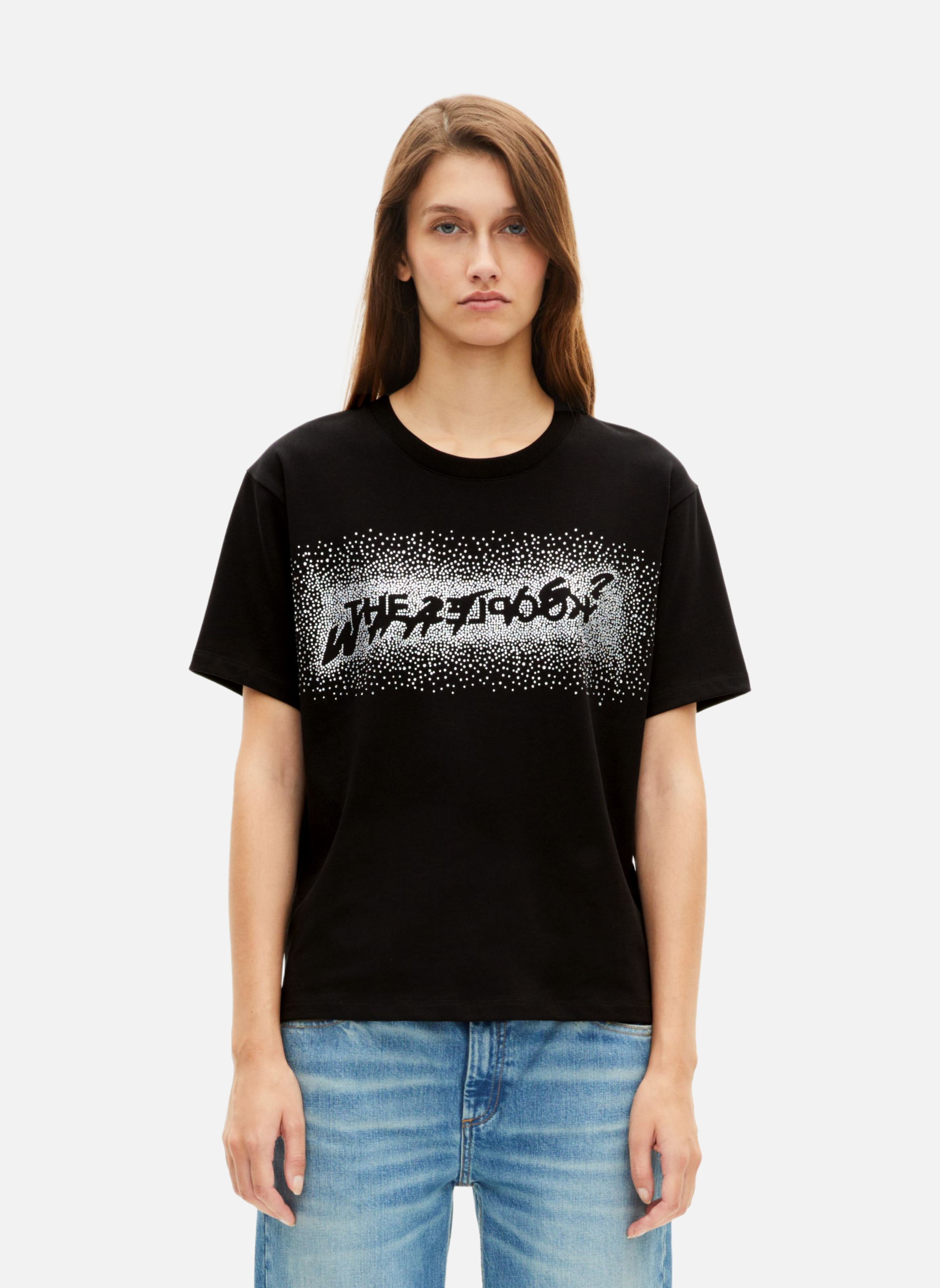 T-shirt with rhinestones THE KOOPLES Black
