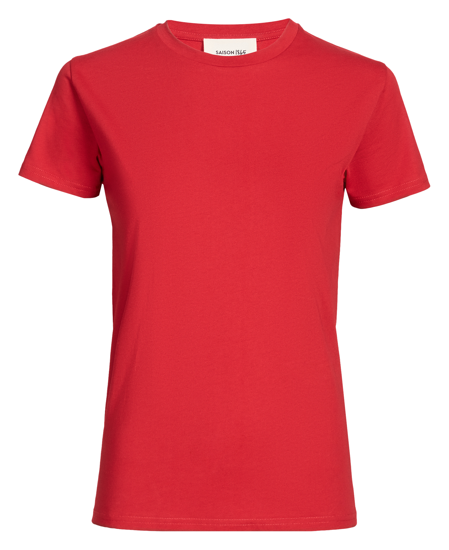 Tee-shirt col rond en coton SAISON 1865 Rouge