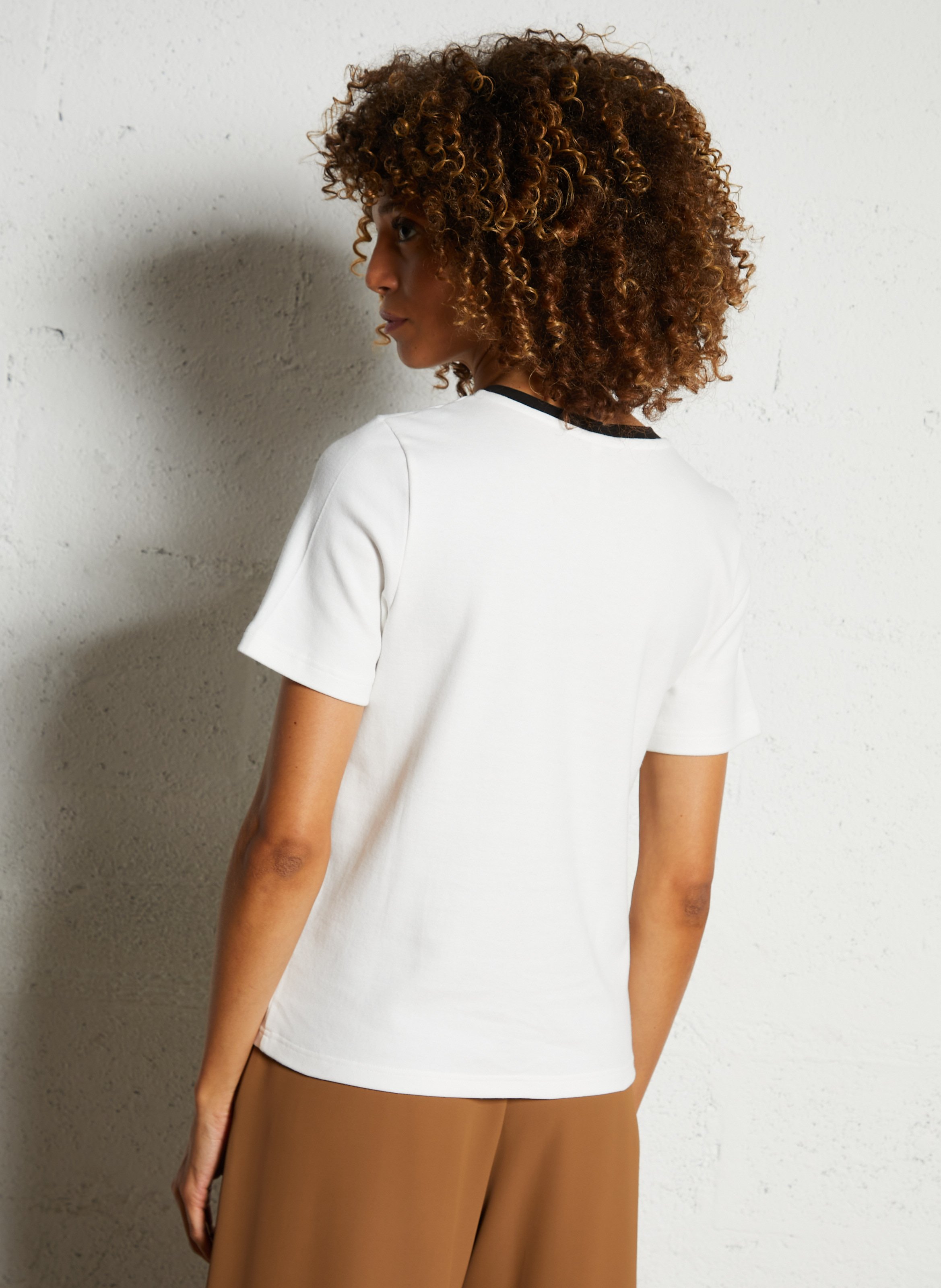 Abito corto collo classico con bottoni in cotone I CODE Bianco