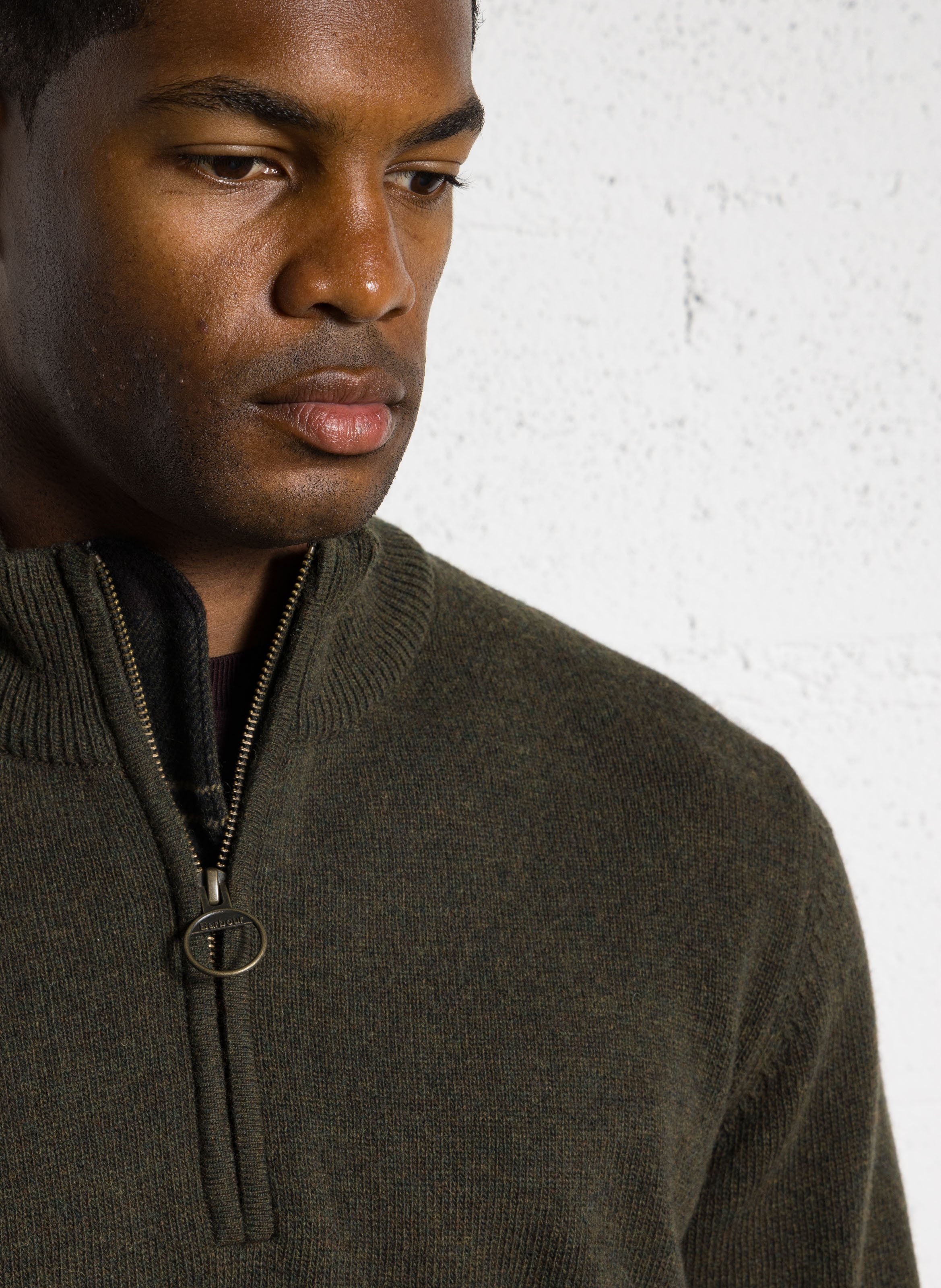 Rechte, wollen trui BARBOUR Kaki