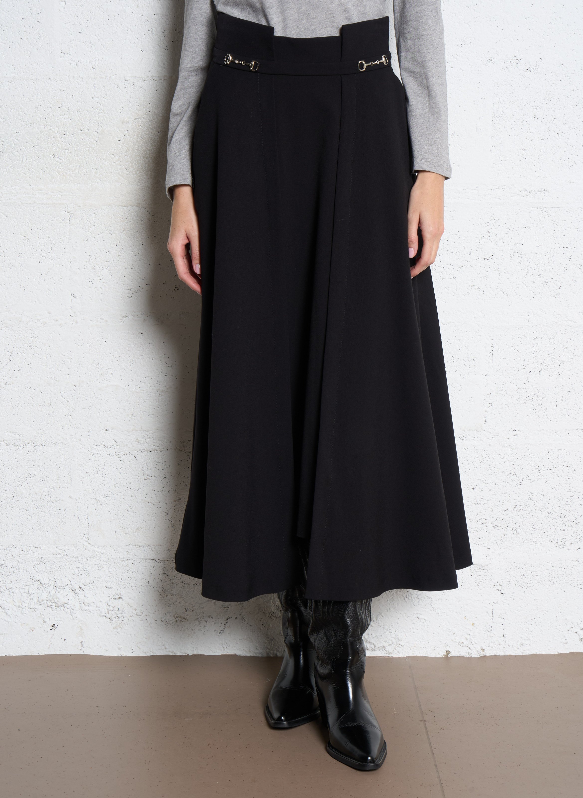 Jupe ample unie à plis BERENICE