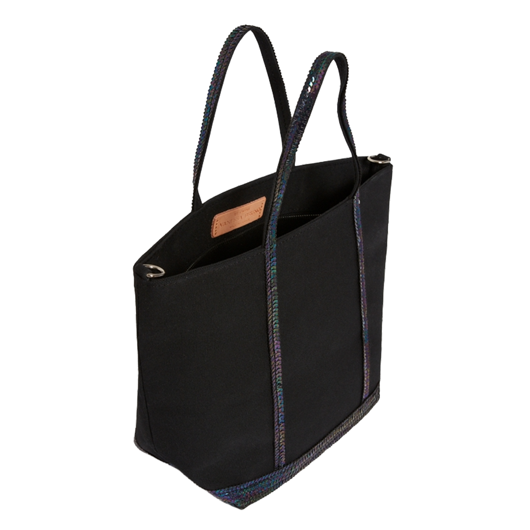 Mini cotton tote bag with sequins VANESSA BRUNO Black