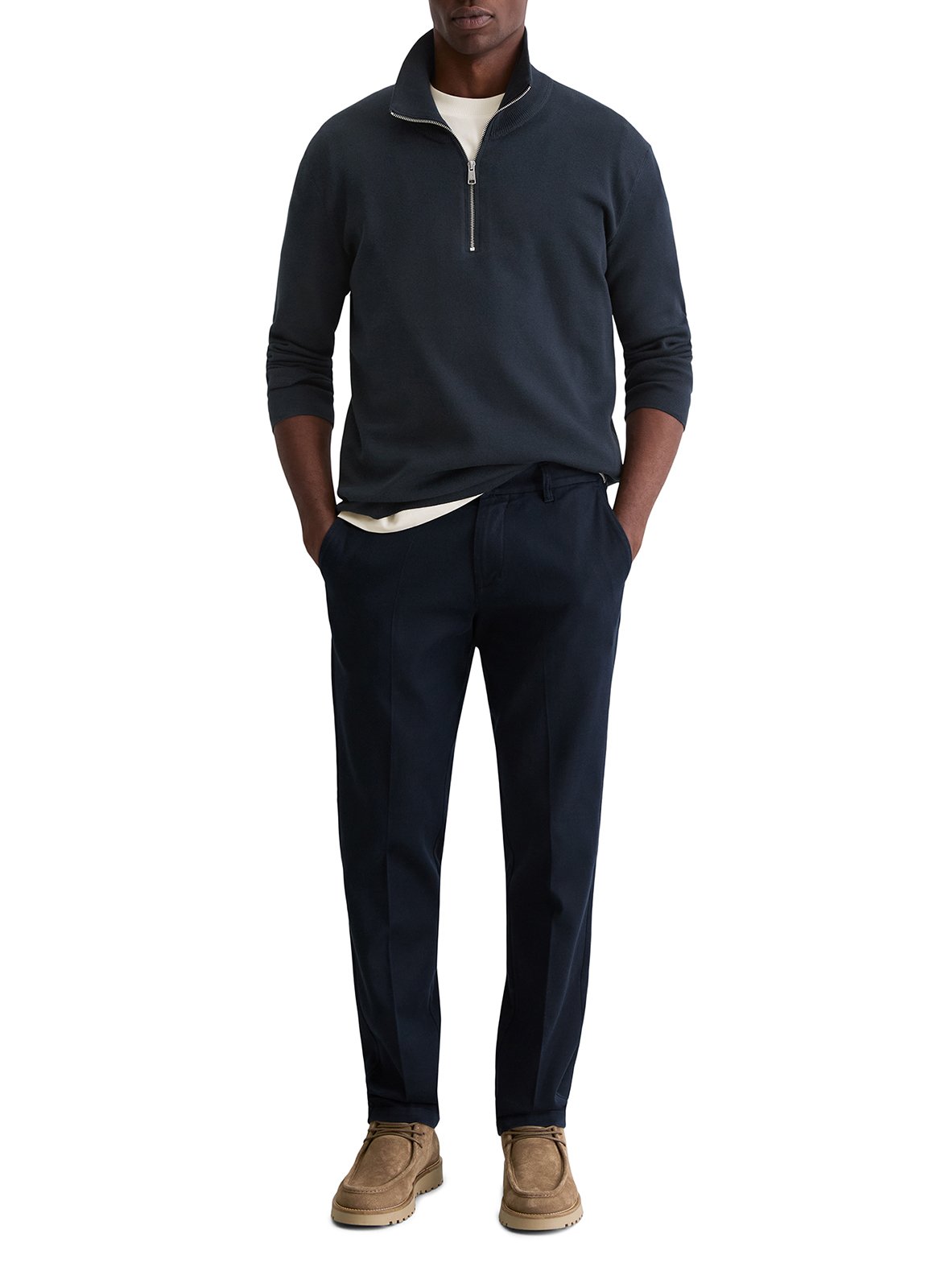 Pull col camionneur en coton MARC O'POLO Bleu